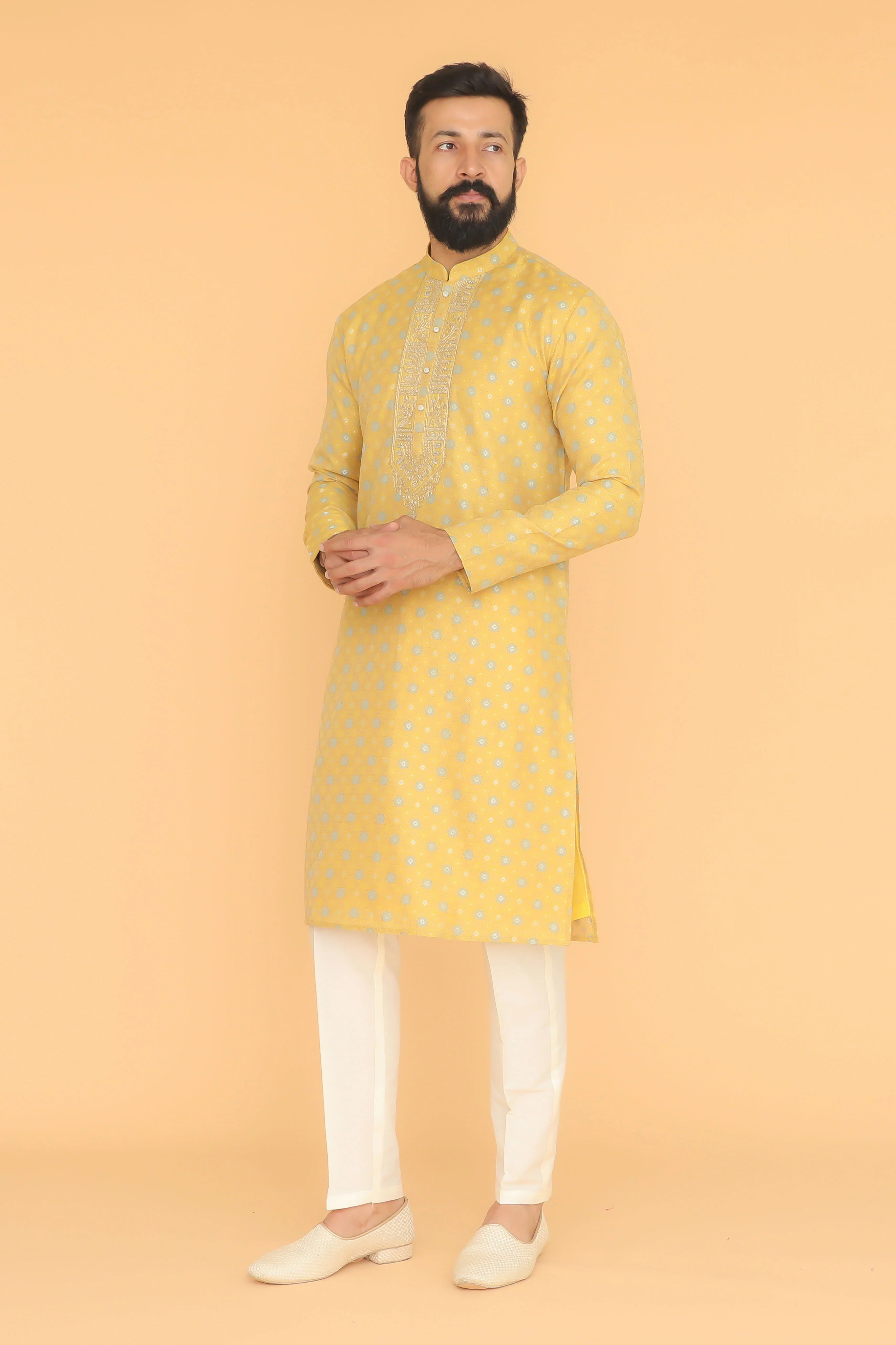 MLS EMBROIDERED KURTA PAJAMA
