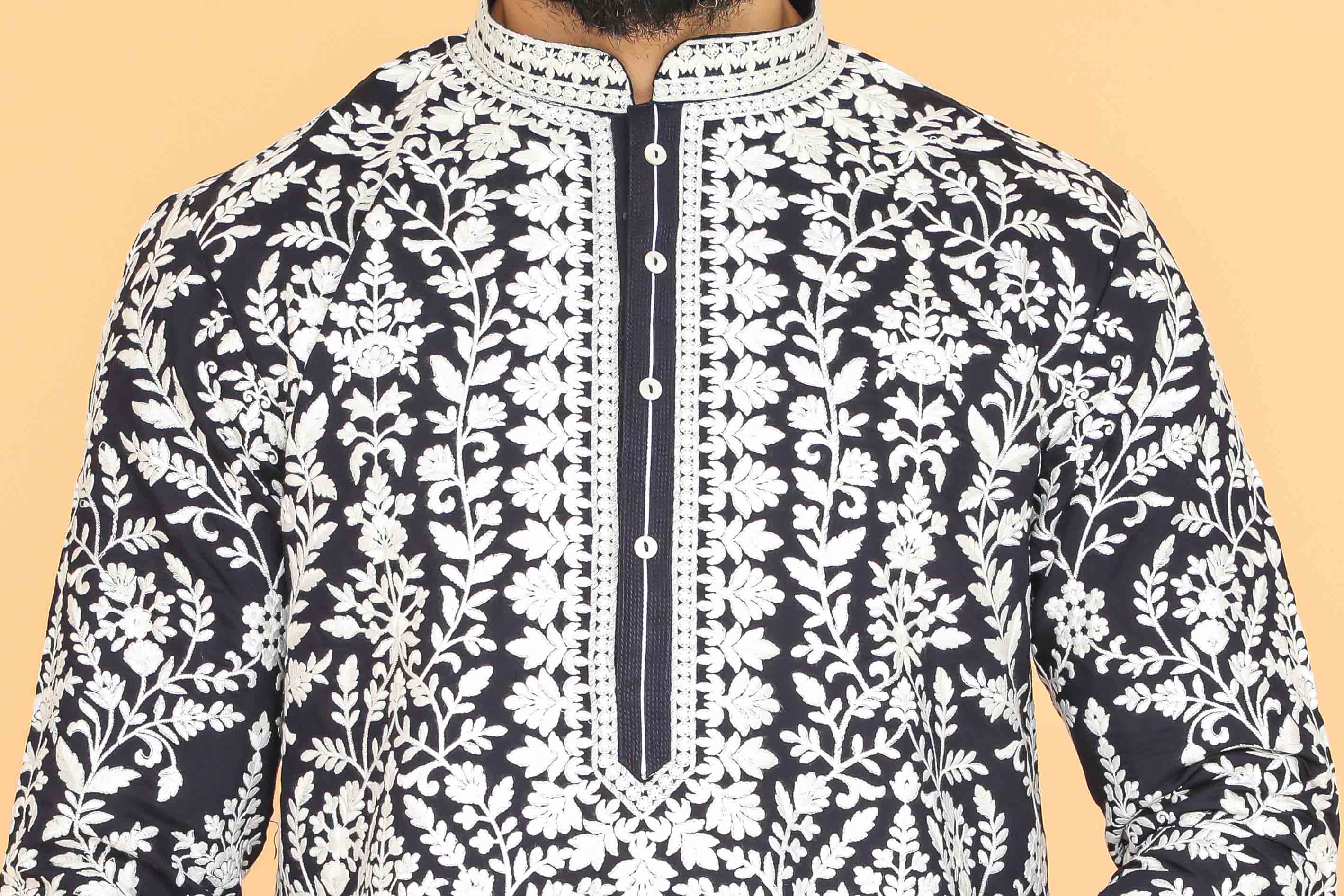 MLS EMBROIDERED KURTA PAJAMA