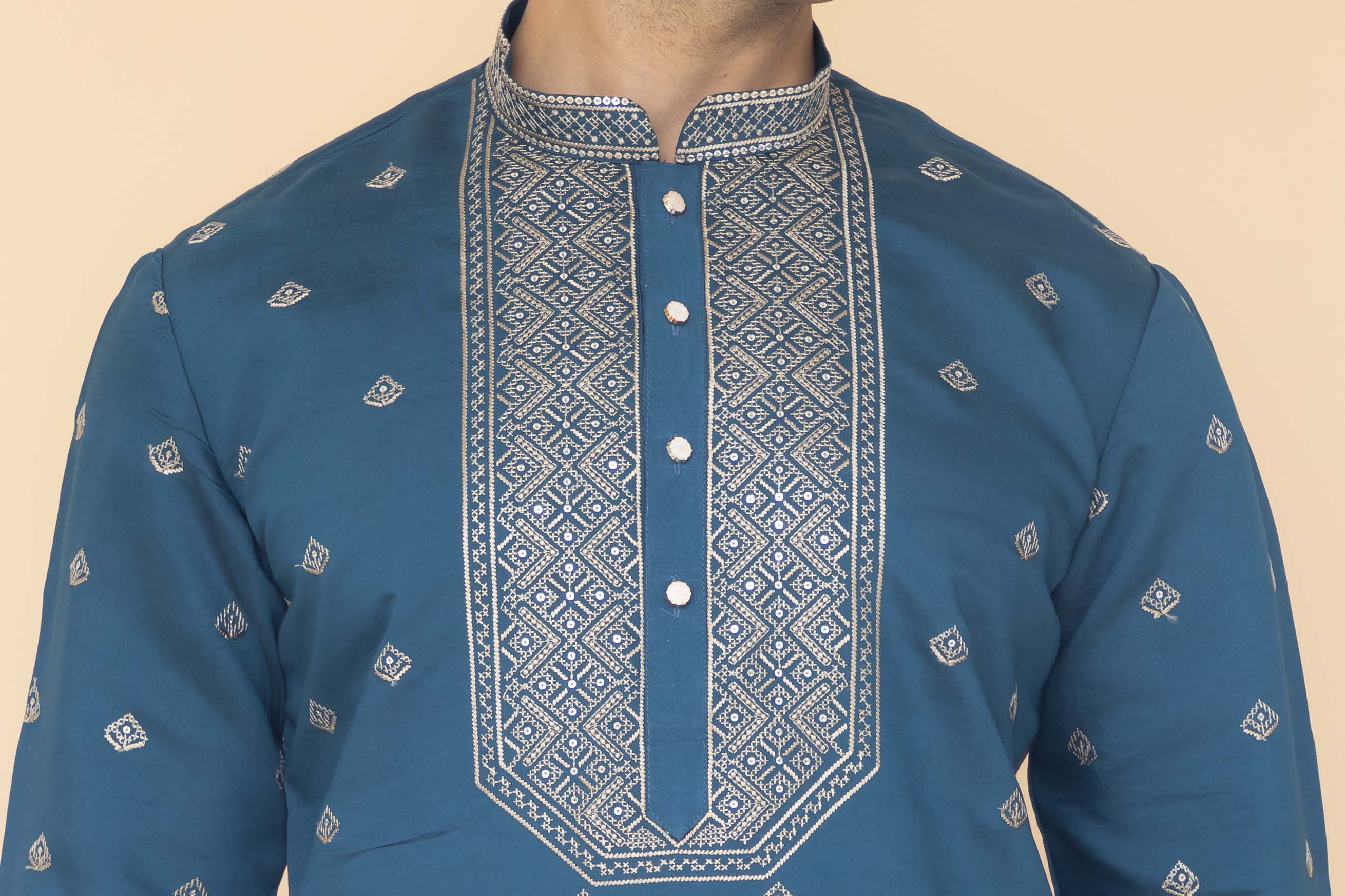 MLS EMBROIDERED KURTA PAJAMA