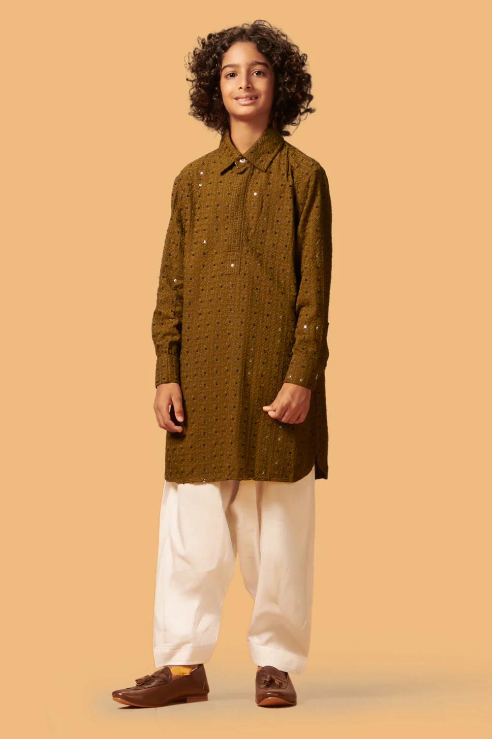 MLS KIDS CHIKANKARI PATHANI SUIT