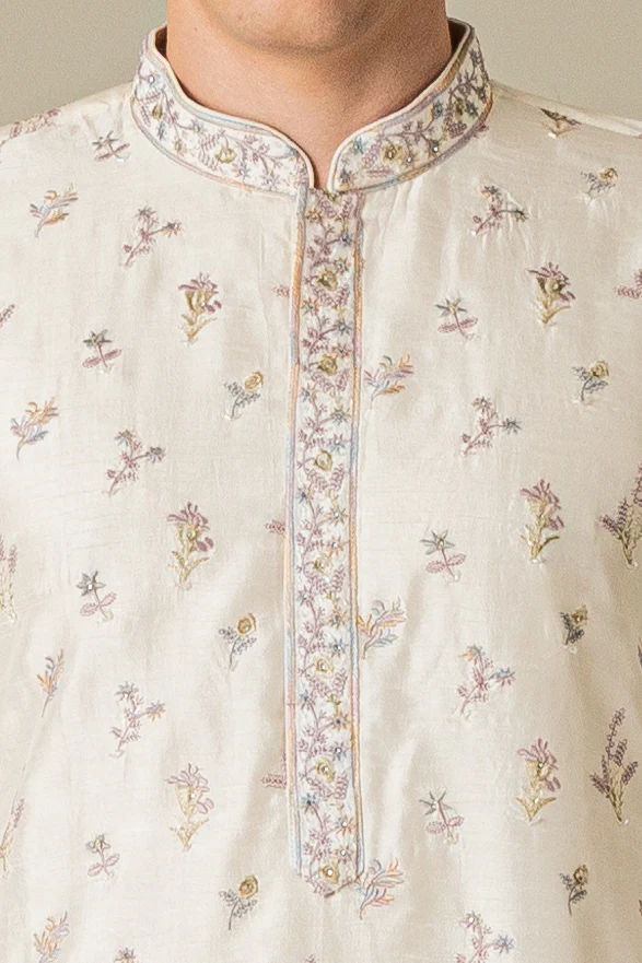 MLS EMBROIDERED KURTA PAJAMA