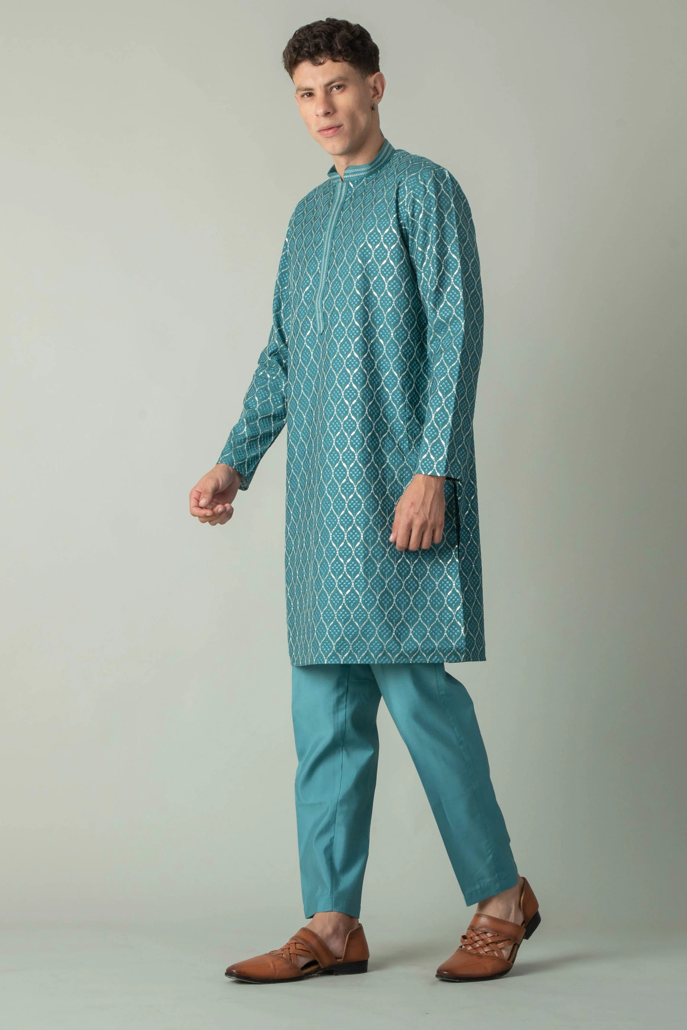 MLS EMBROIDERED KURTA PAJAMA