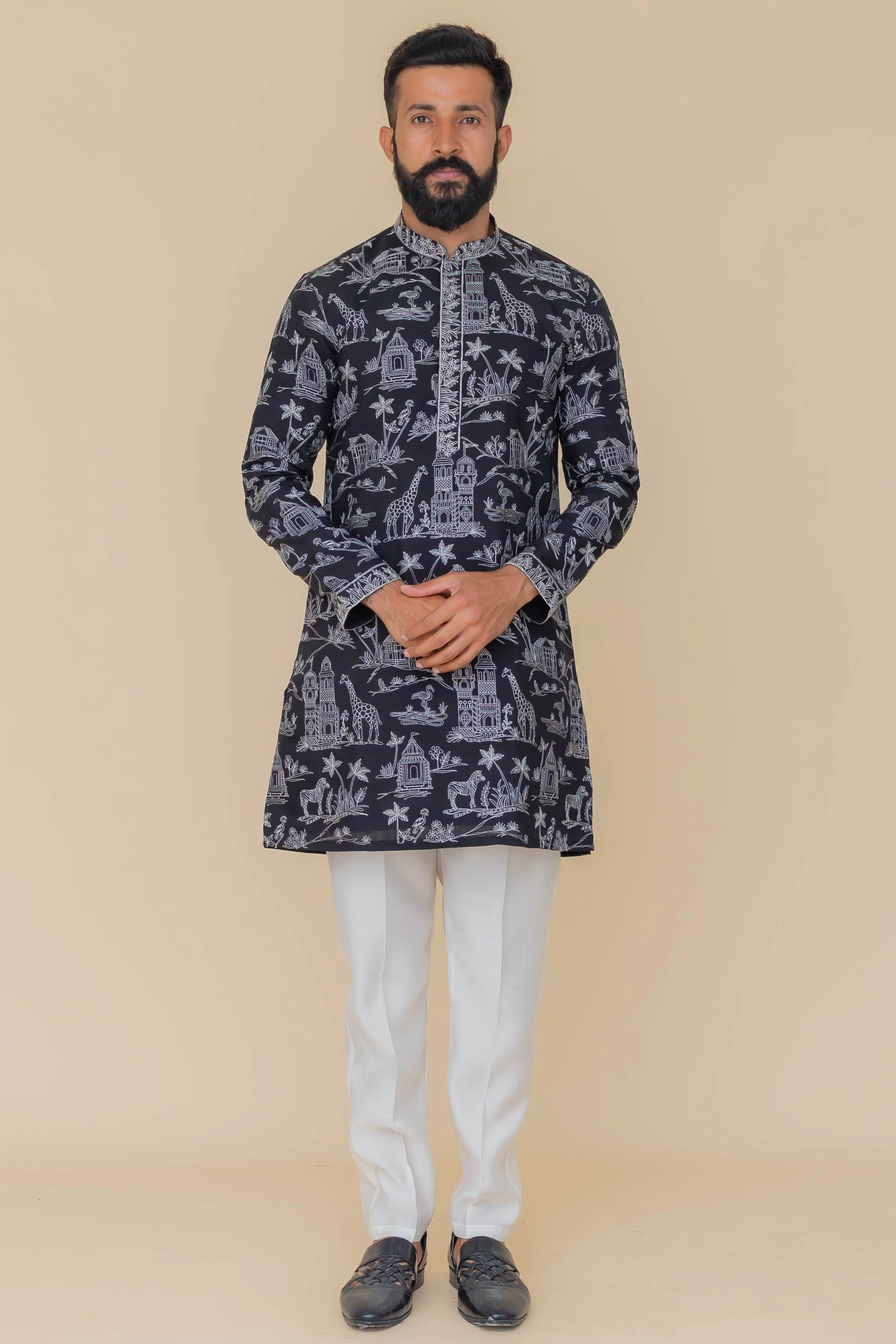 MLS EMBROIDERED KURTA PAJAMA