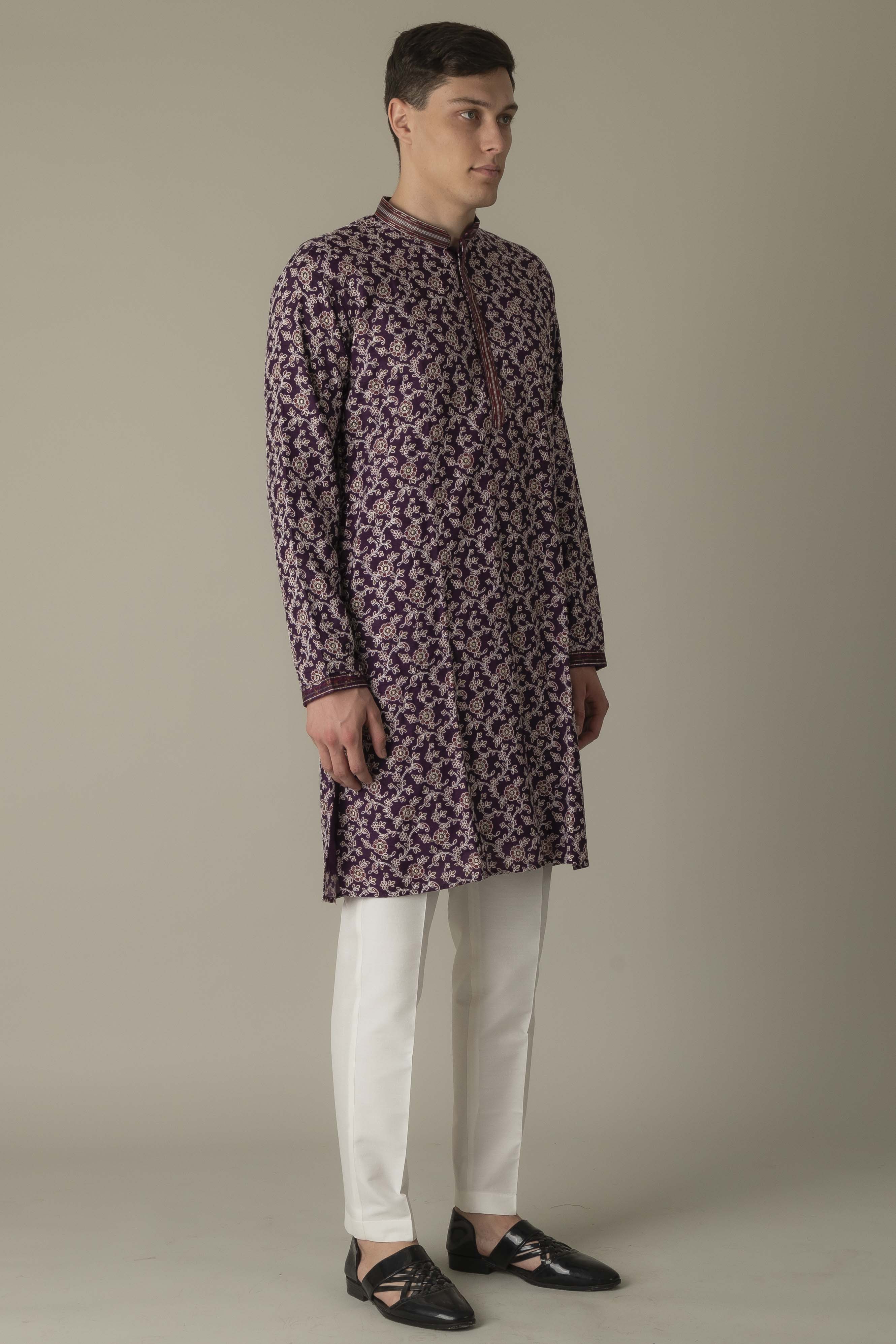 MLS EMBROIDERED KURTA PAJAMA