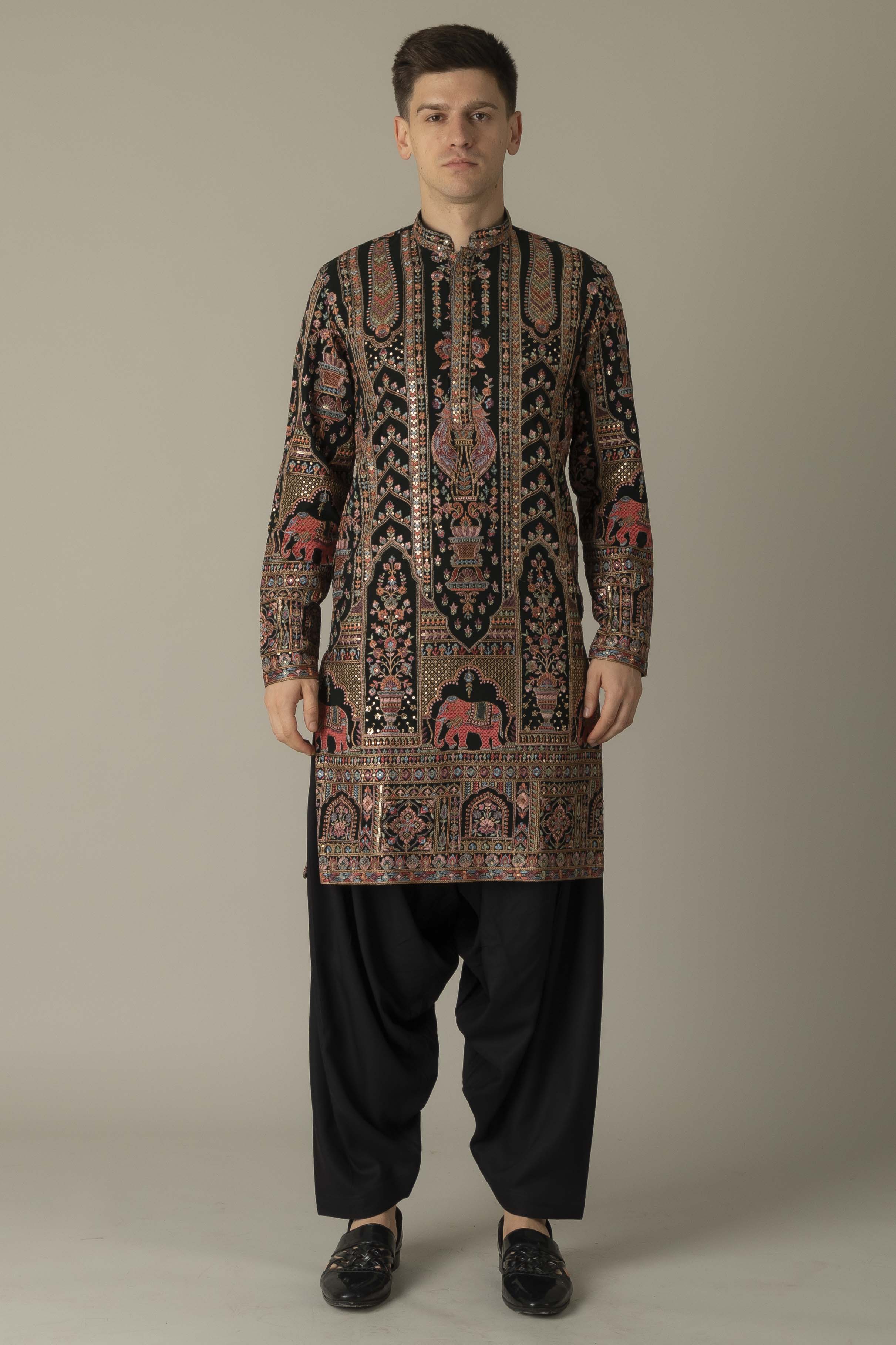 MLS EMBROIDERED KURTA PAJAMA