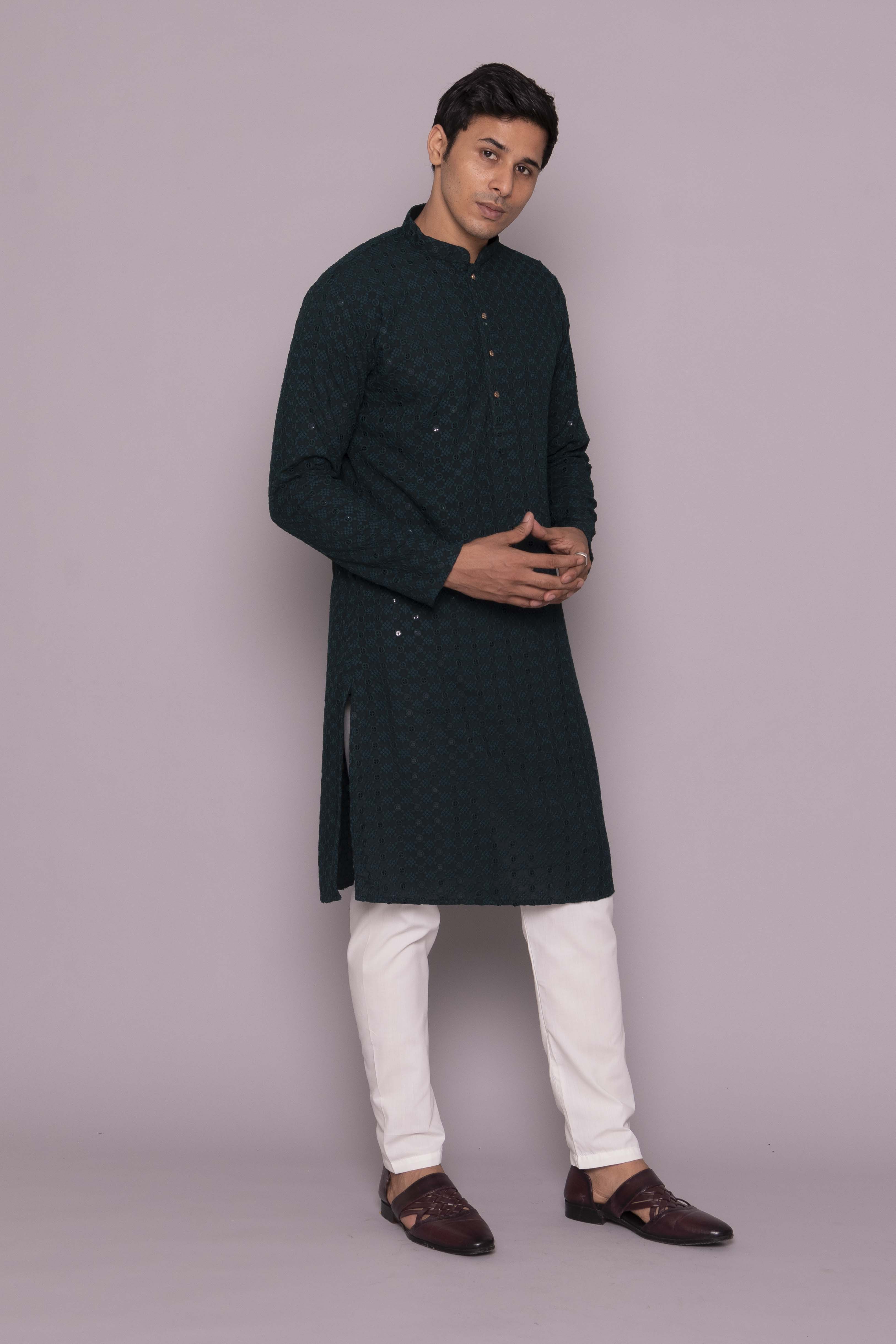 MLS CHIKANKARI KURTA PAJAMA