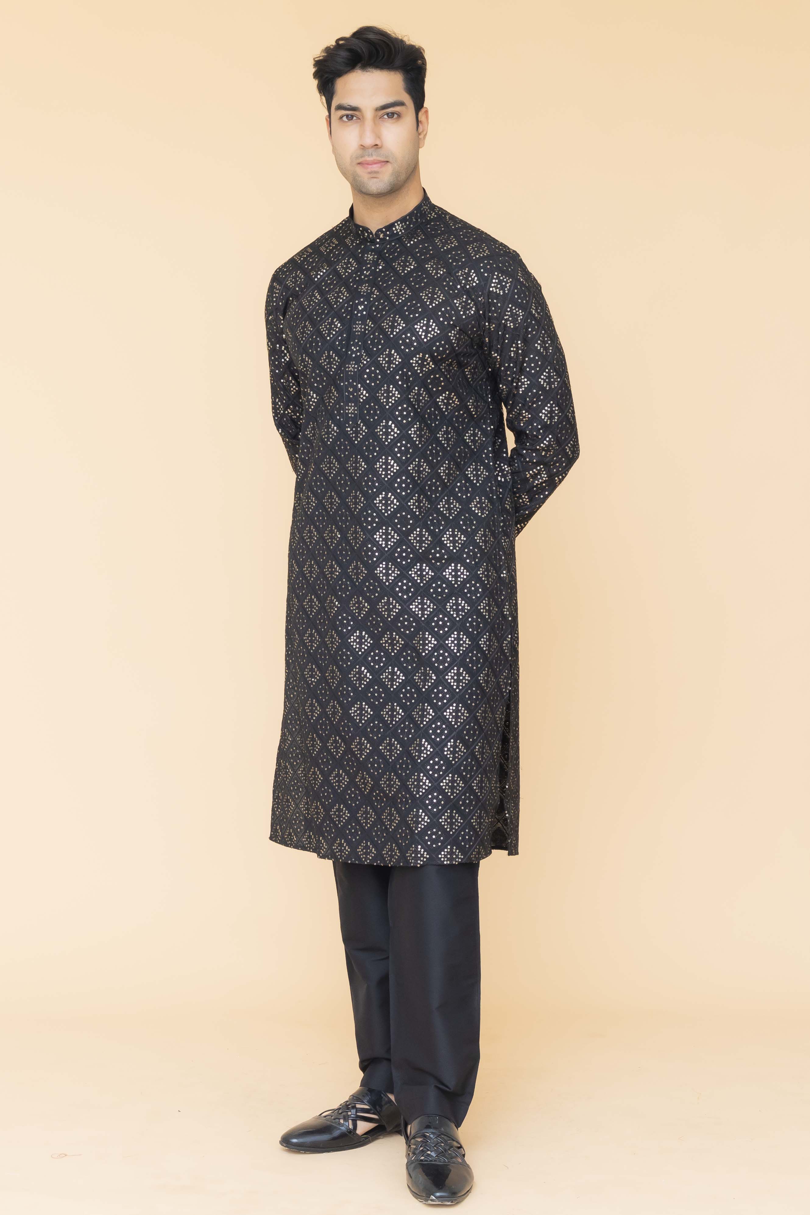 MLS EMBROIDERED KURTA PAJAMA