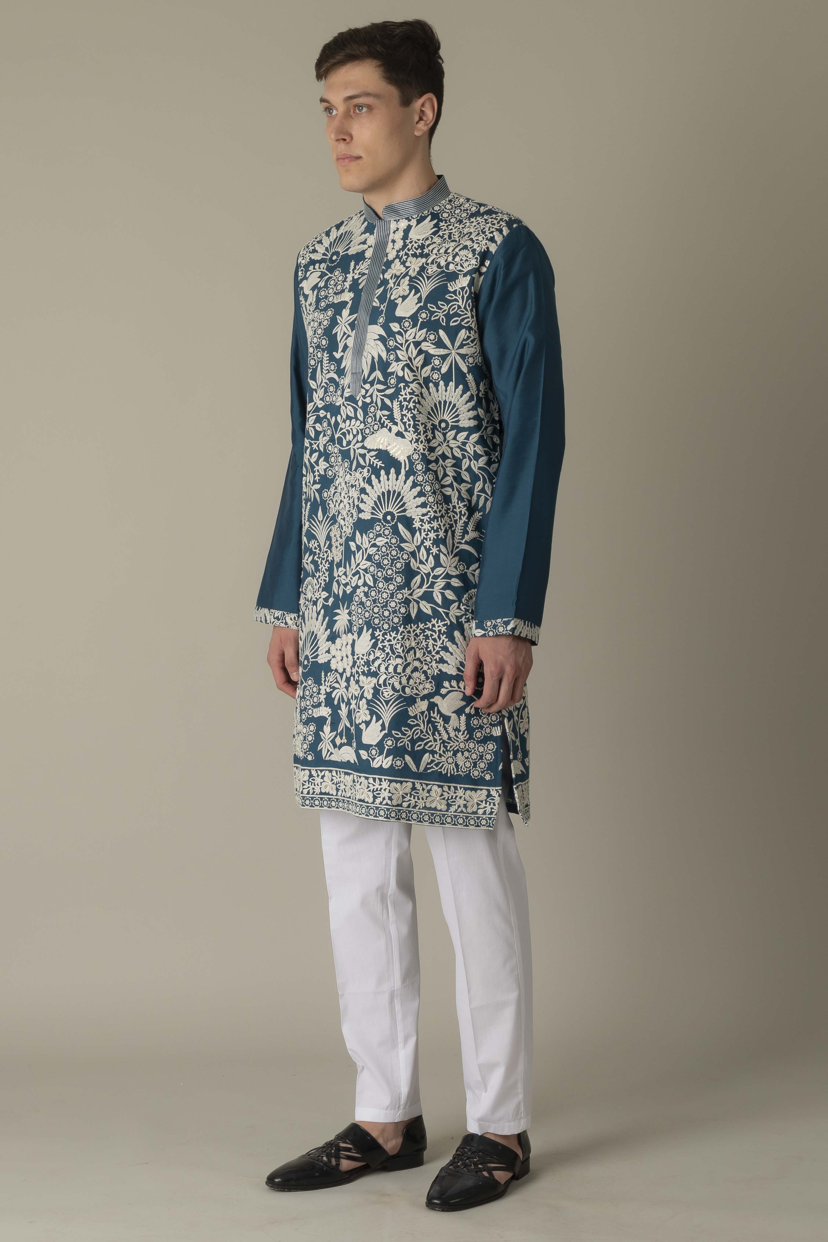 MLS EMBROIDERED KURTA PAJAMA