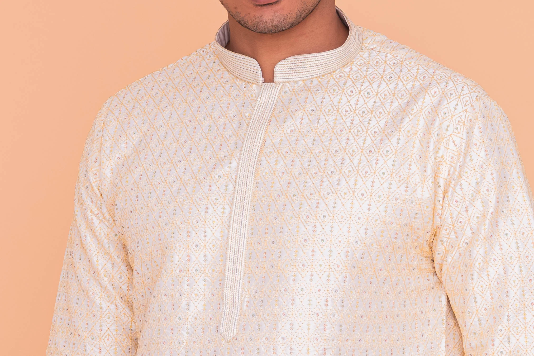 MLS EMBROIDERED KURTA PAJAMA