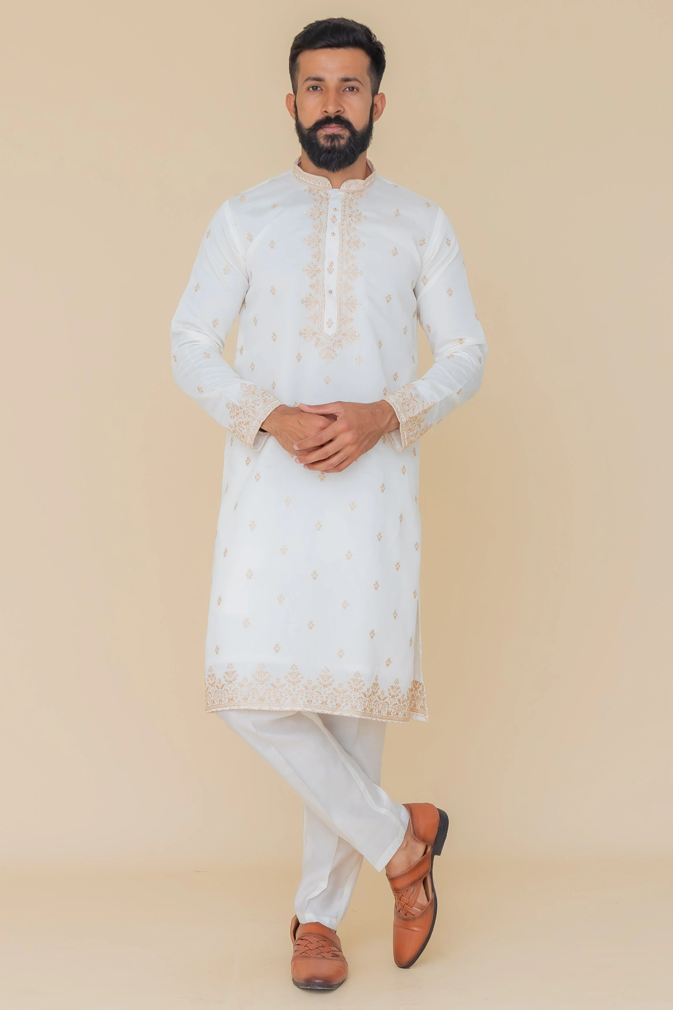 MLS EMBROIDERED KURTA PAJAMA