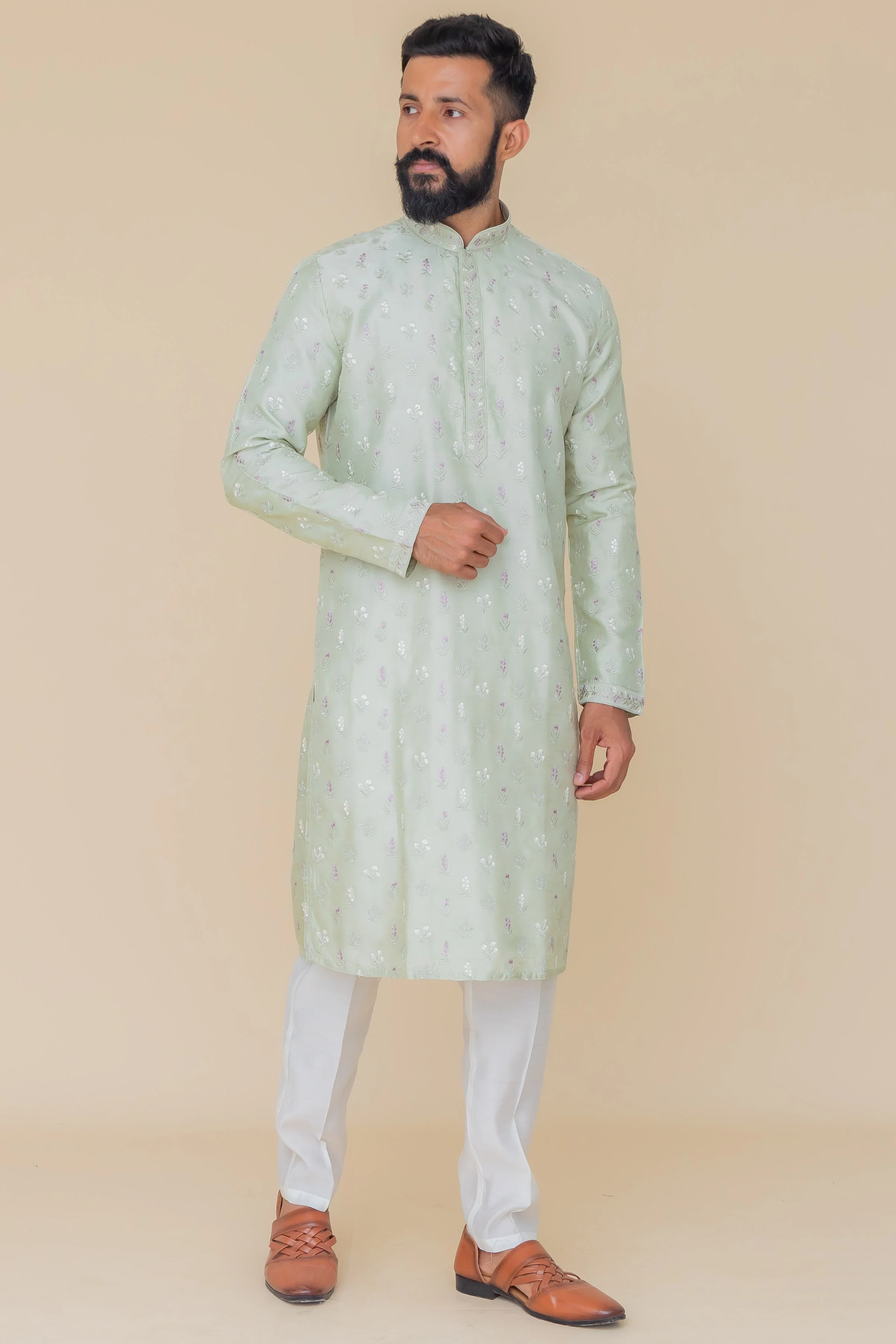 MLS EMBROIDERED KURTA PAJAMA