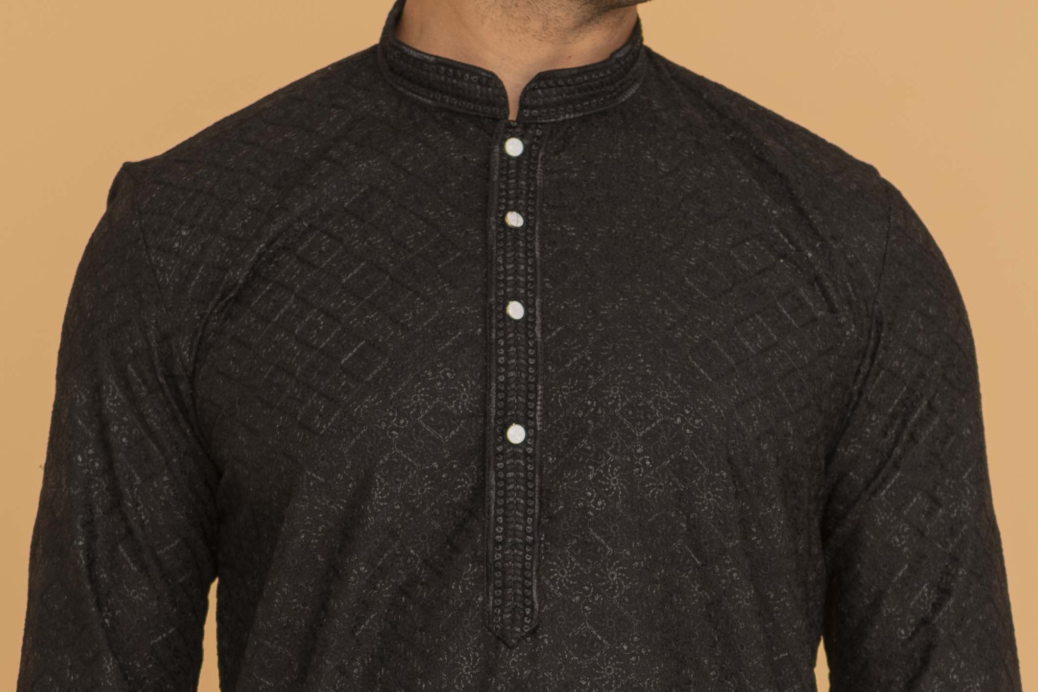 MLS EMBROIDERED KURTA PAJAMA