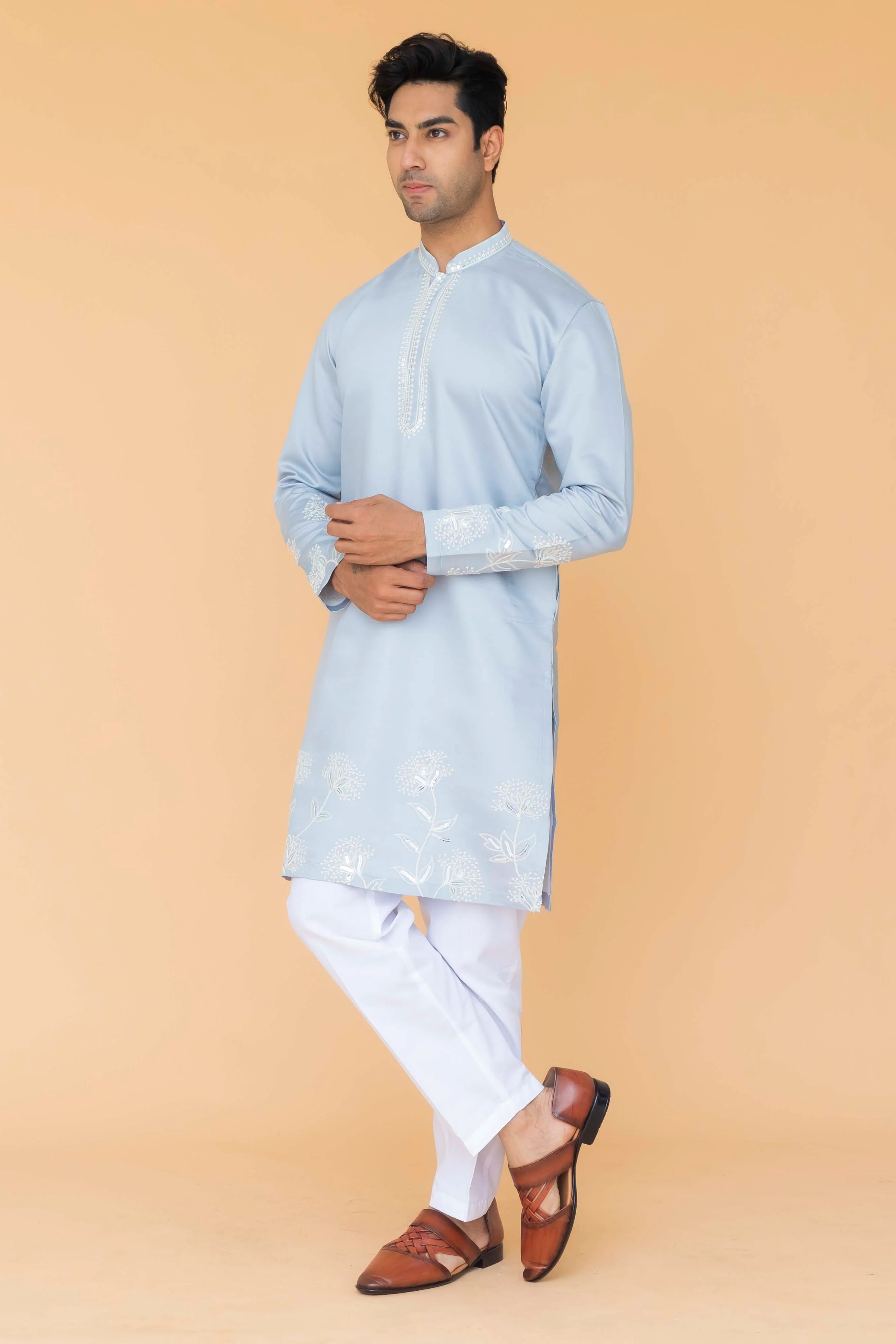 MLS EMBROIDERED KURTA PAJAMA