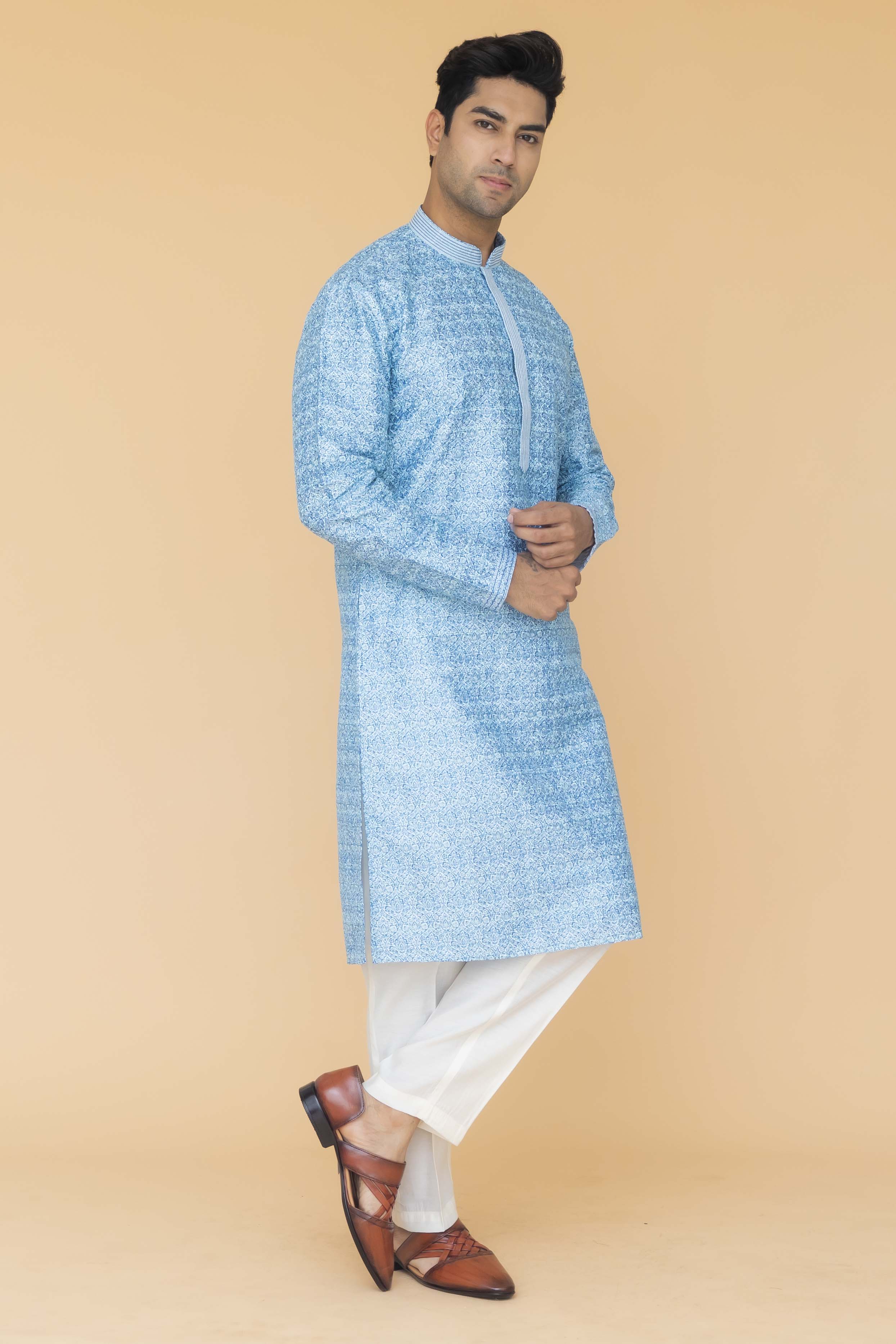 MLS EMBROIDERED KURTA PAJAMA