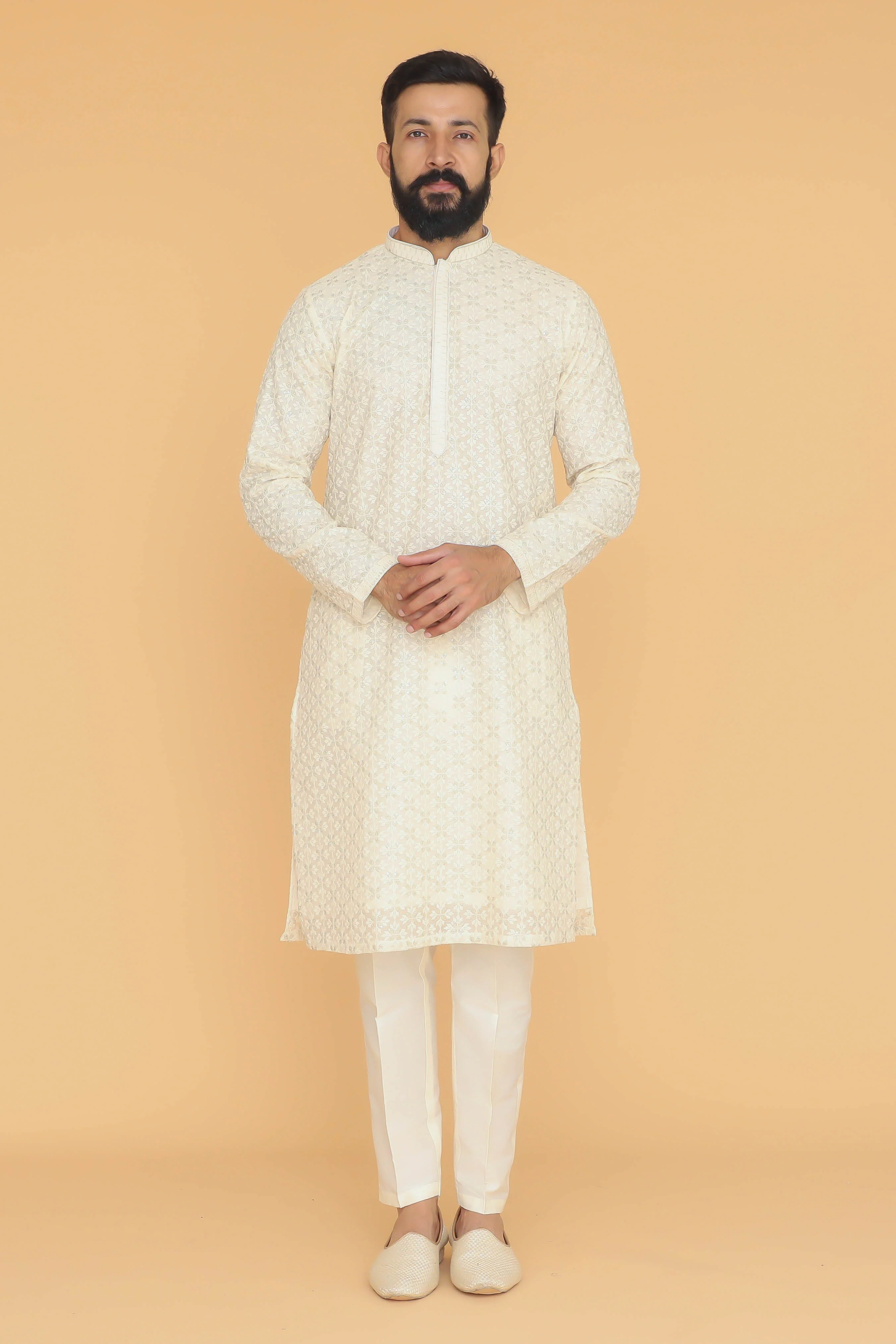 MLS EMBROIDERED KURTA PAJAMA