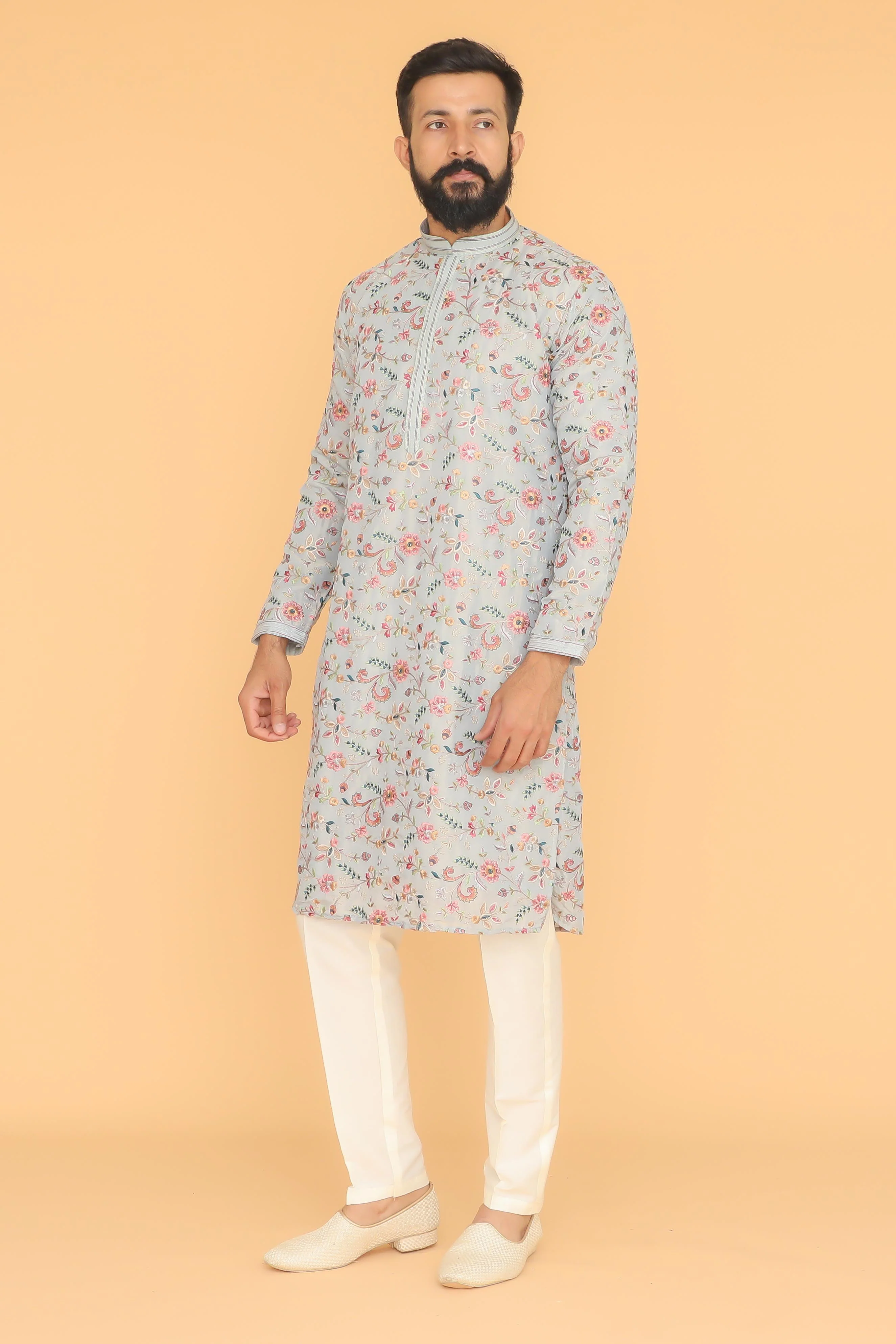 MLS EMBROIDERED KURTA PAJAMA