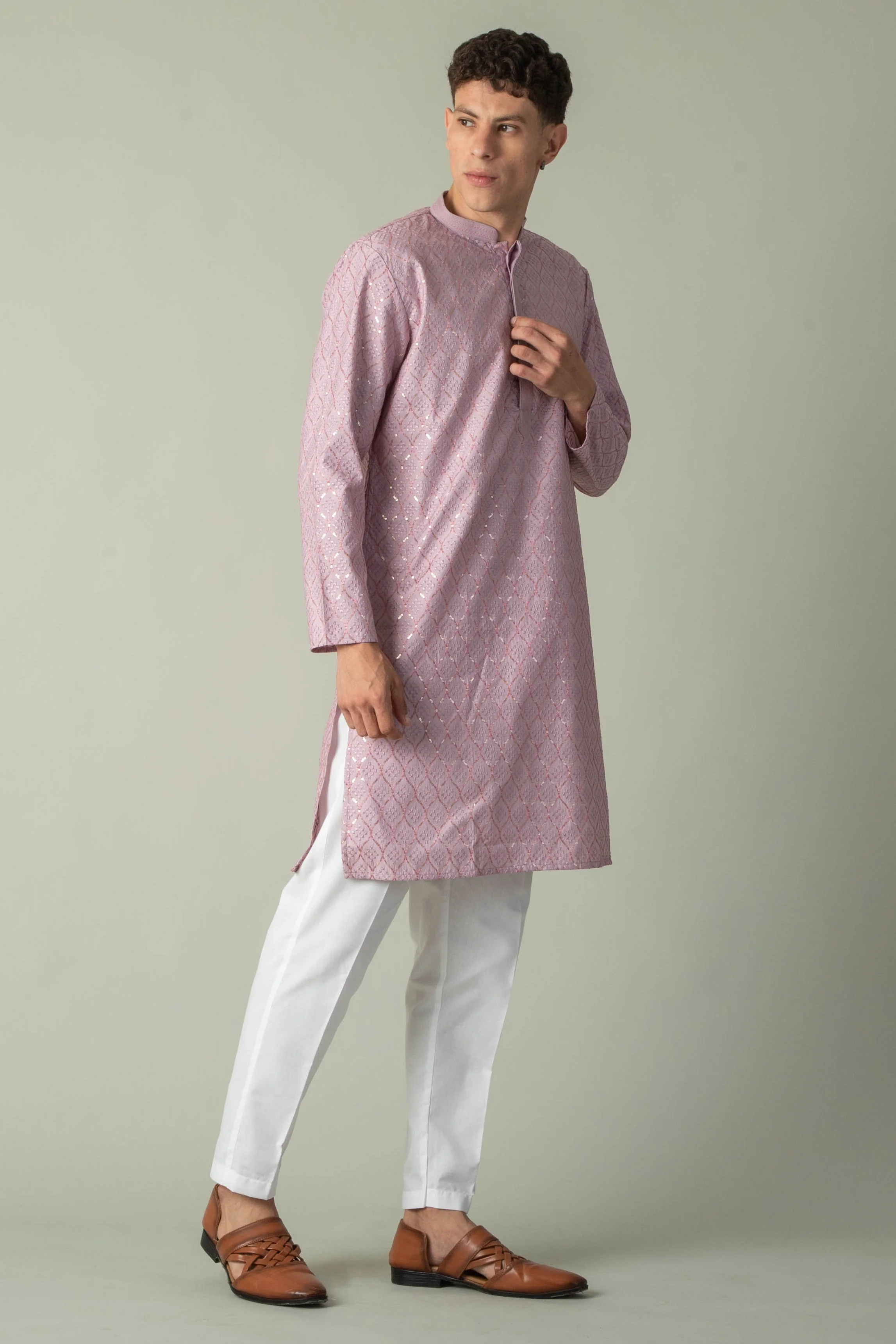 MLS EMBROIDERED KURTA PAJAMA