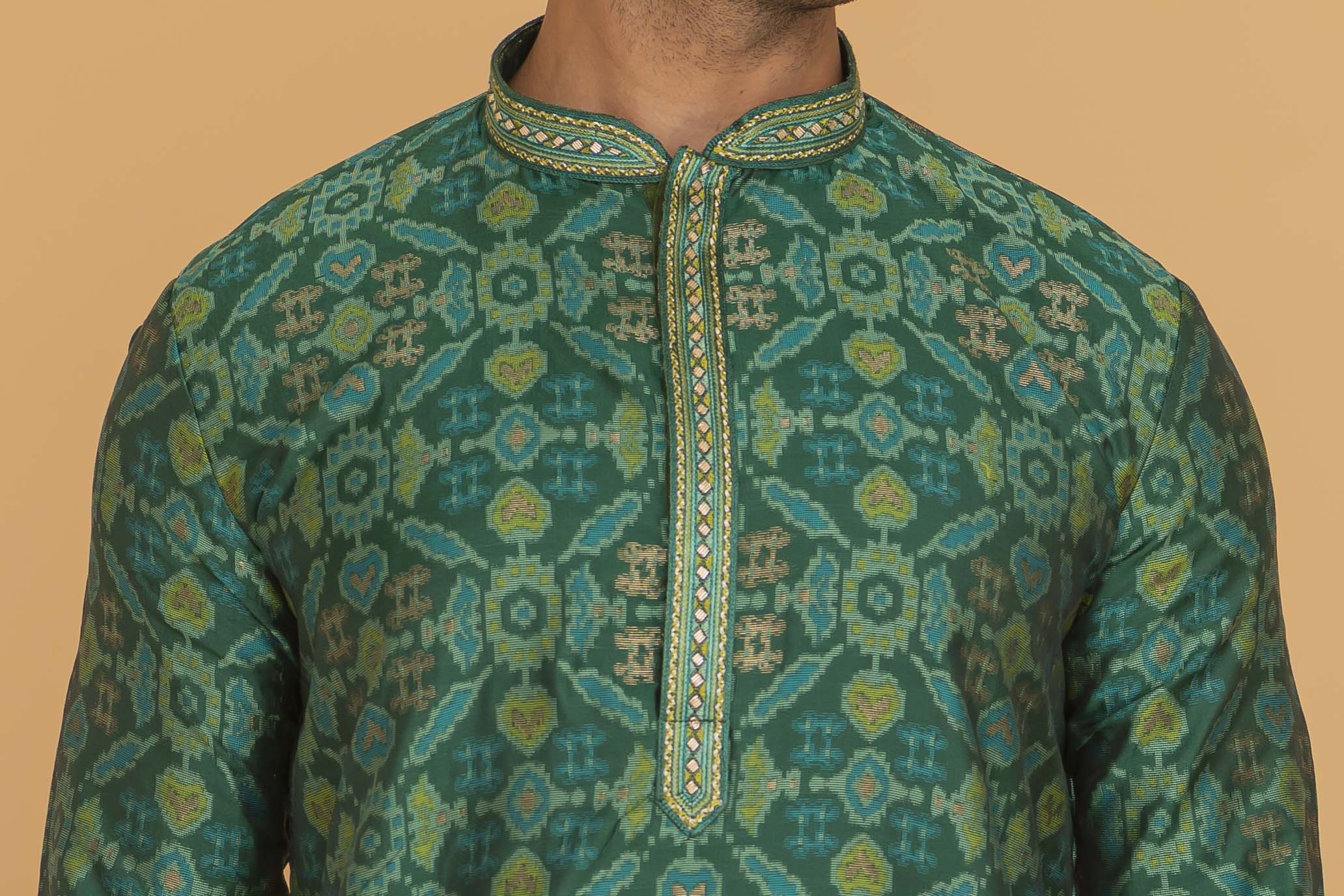 MLS EMBROIDERED KURTA PAJAMA