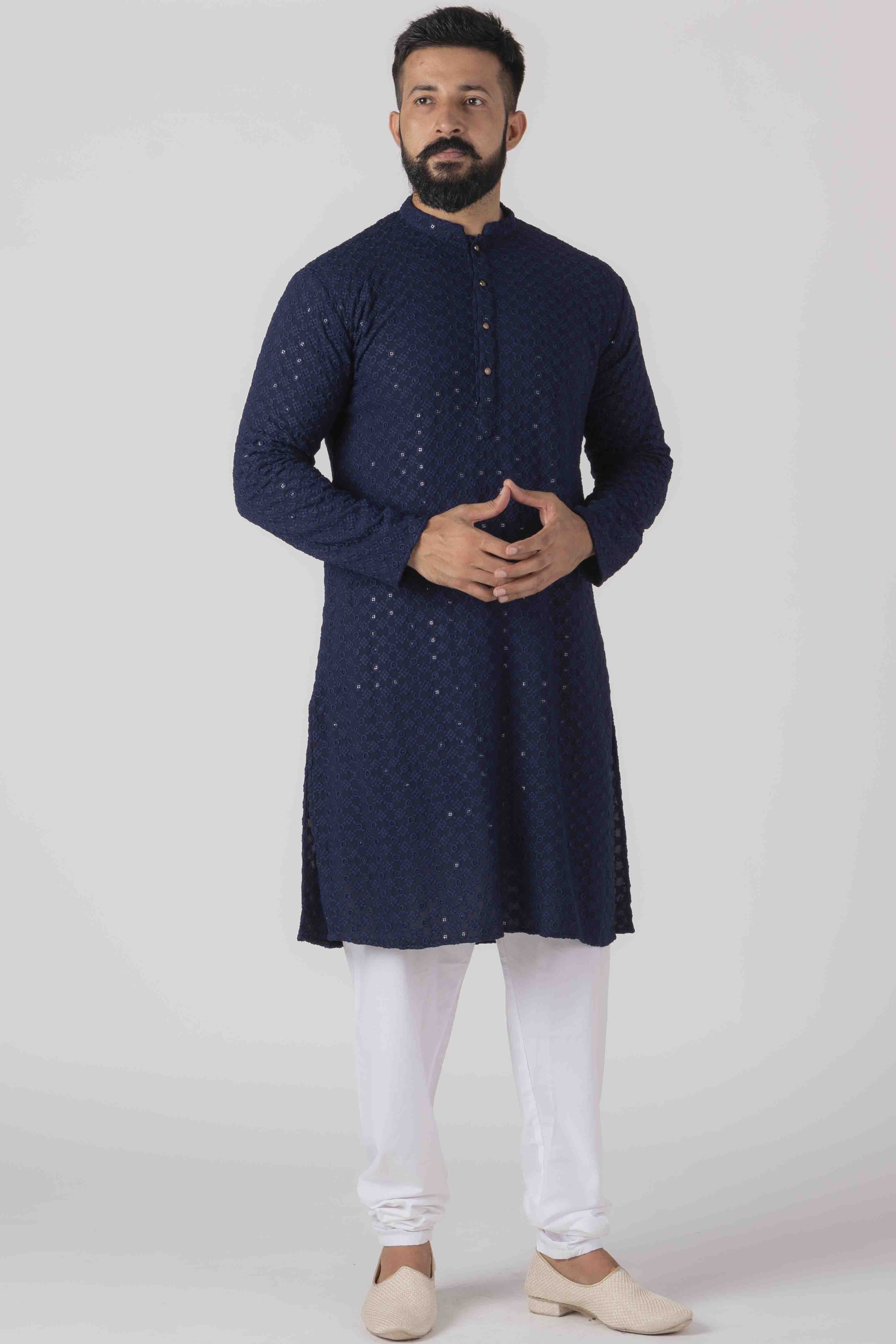 MLS CHIKANKARI KURTA PAJAMA