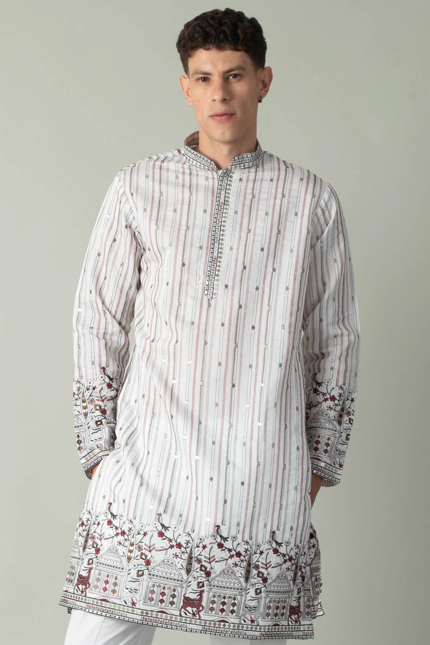 MLS EMBROIDERED KURTA PAJAMA