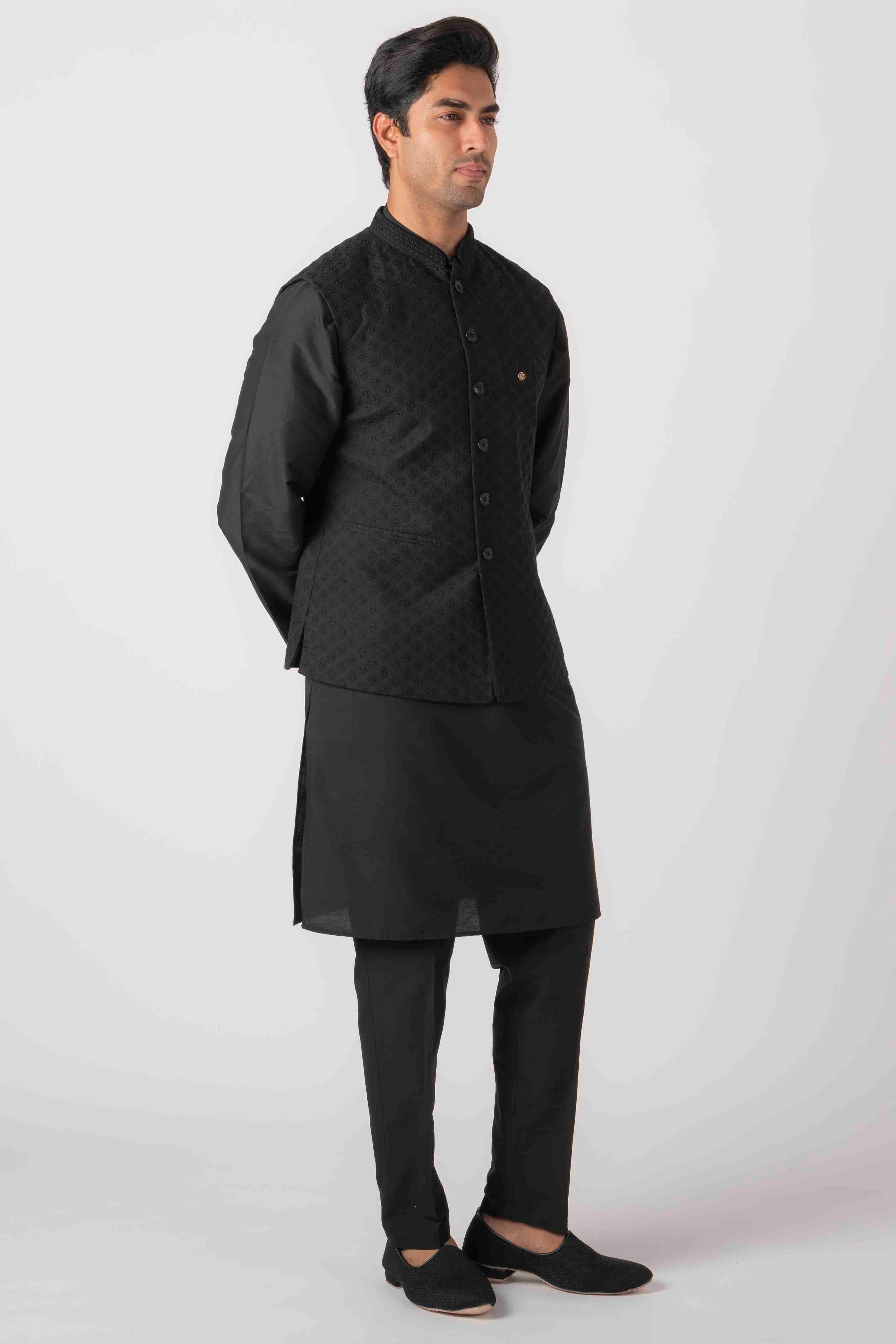 MLS Chikankari Jawahar Jacket