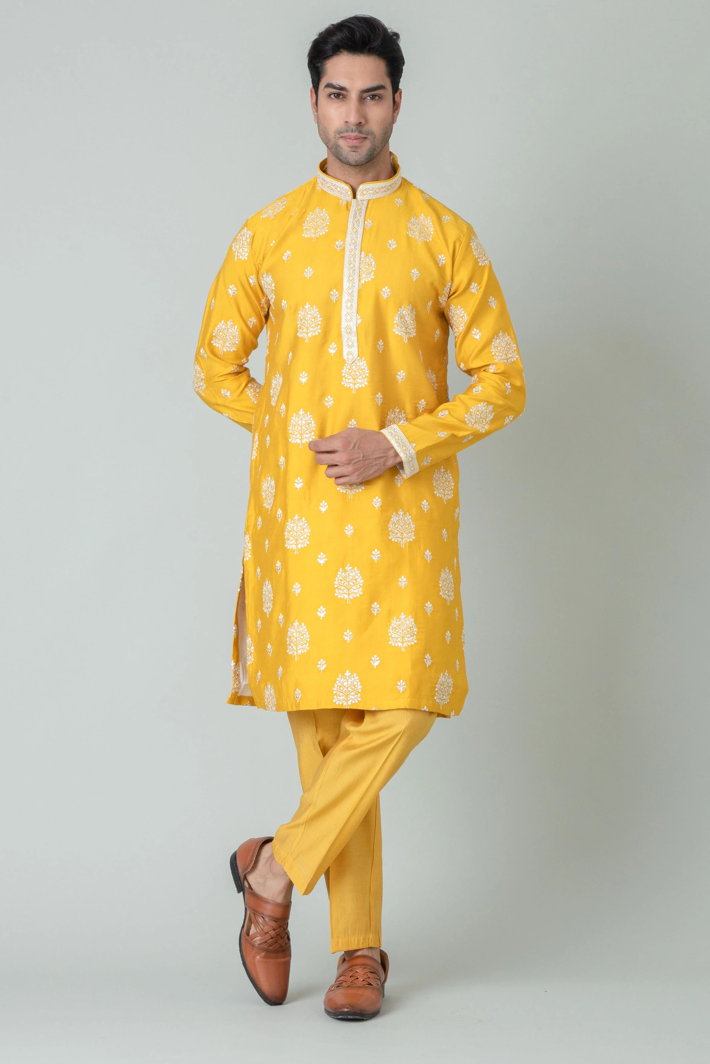 MLS EMBROIDERED KURTA PAJAMA
