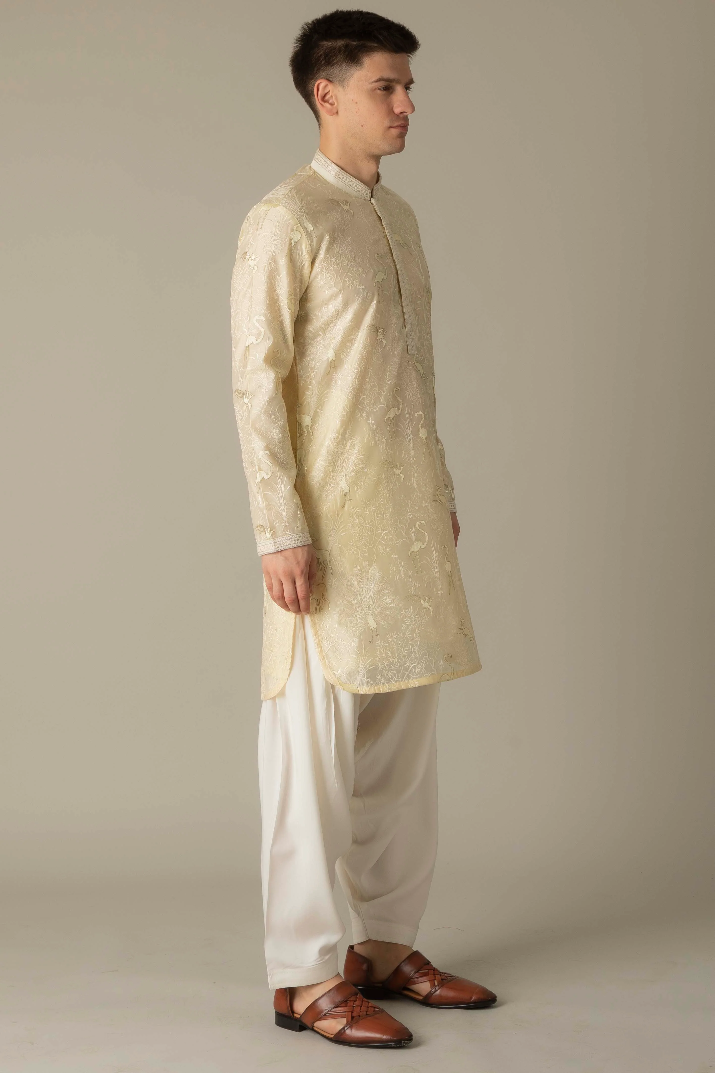MLS EMBROIDERED KURTA PAJAMA