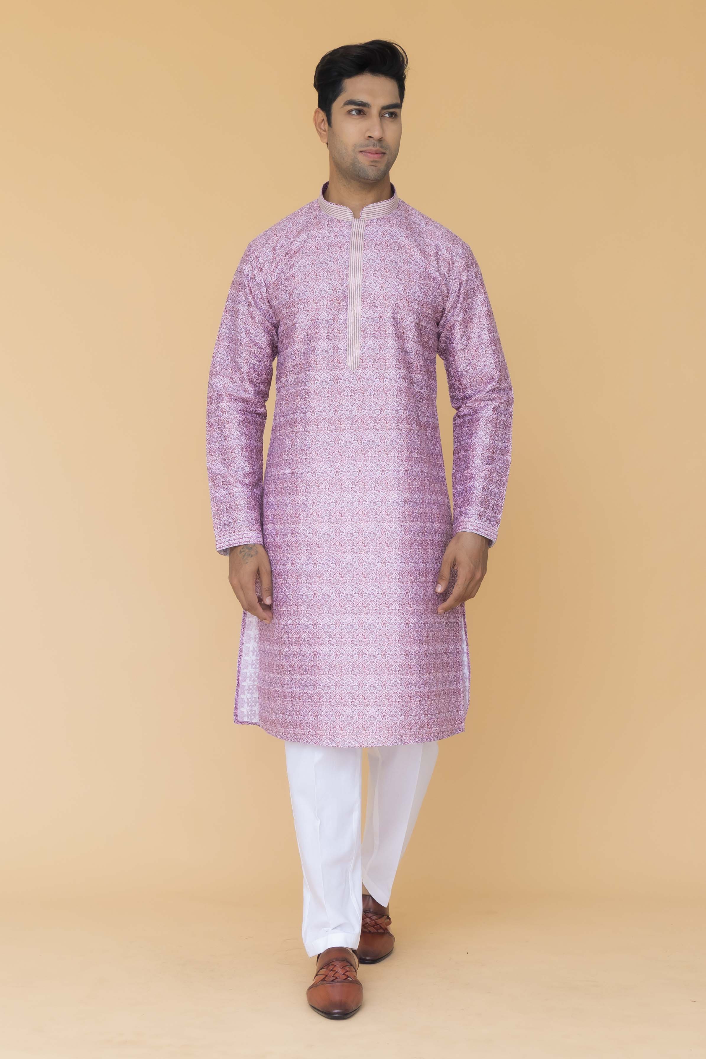 MLS EMBROIDERED KURTA PAJAMA
