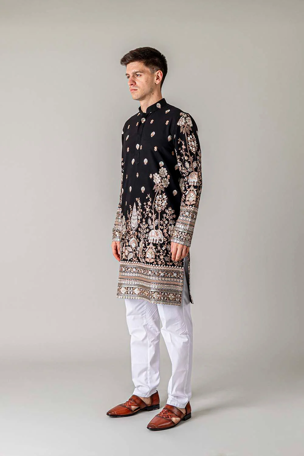 MLS EMBROIDERED KURTA PAJAMA