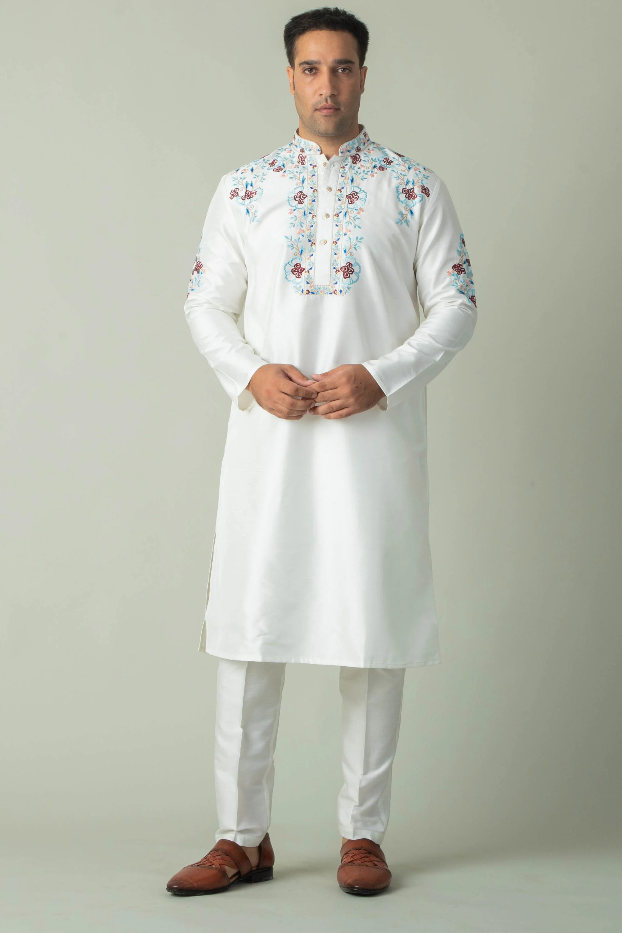MLS EMBROIDERED KURTA PAJAMA