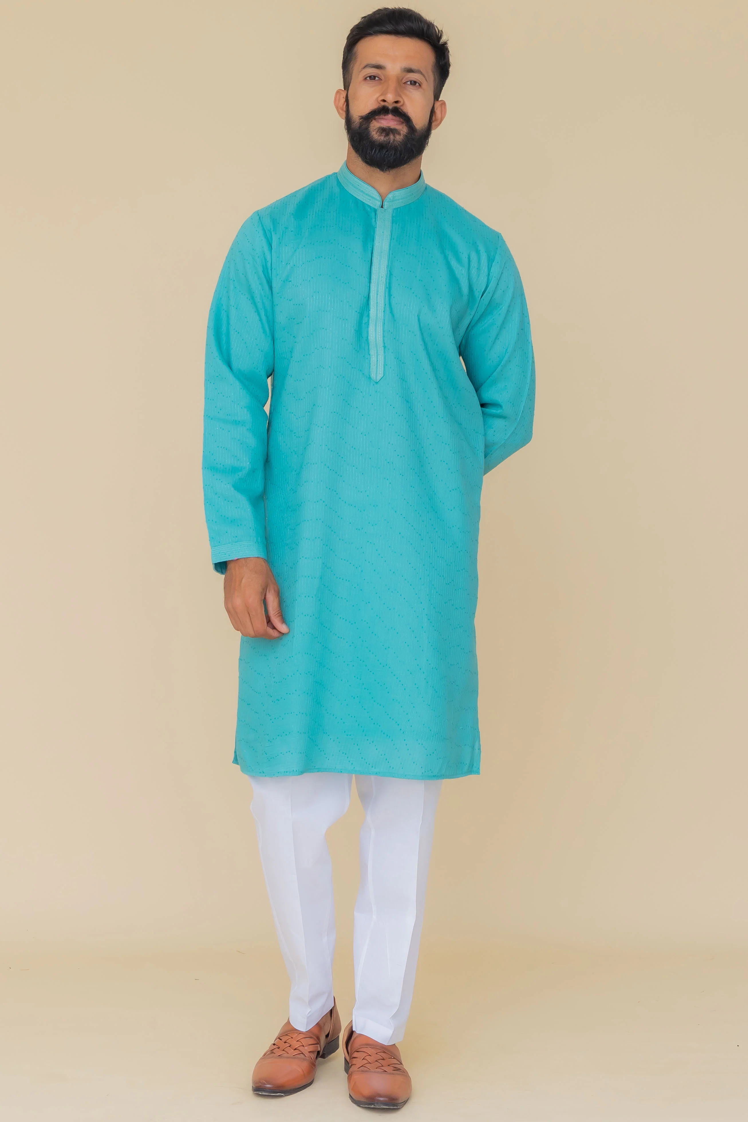 MLS EMBROIDERED KURTA PAJAMA