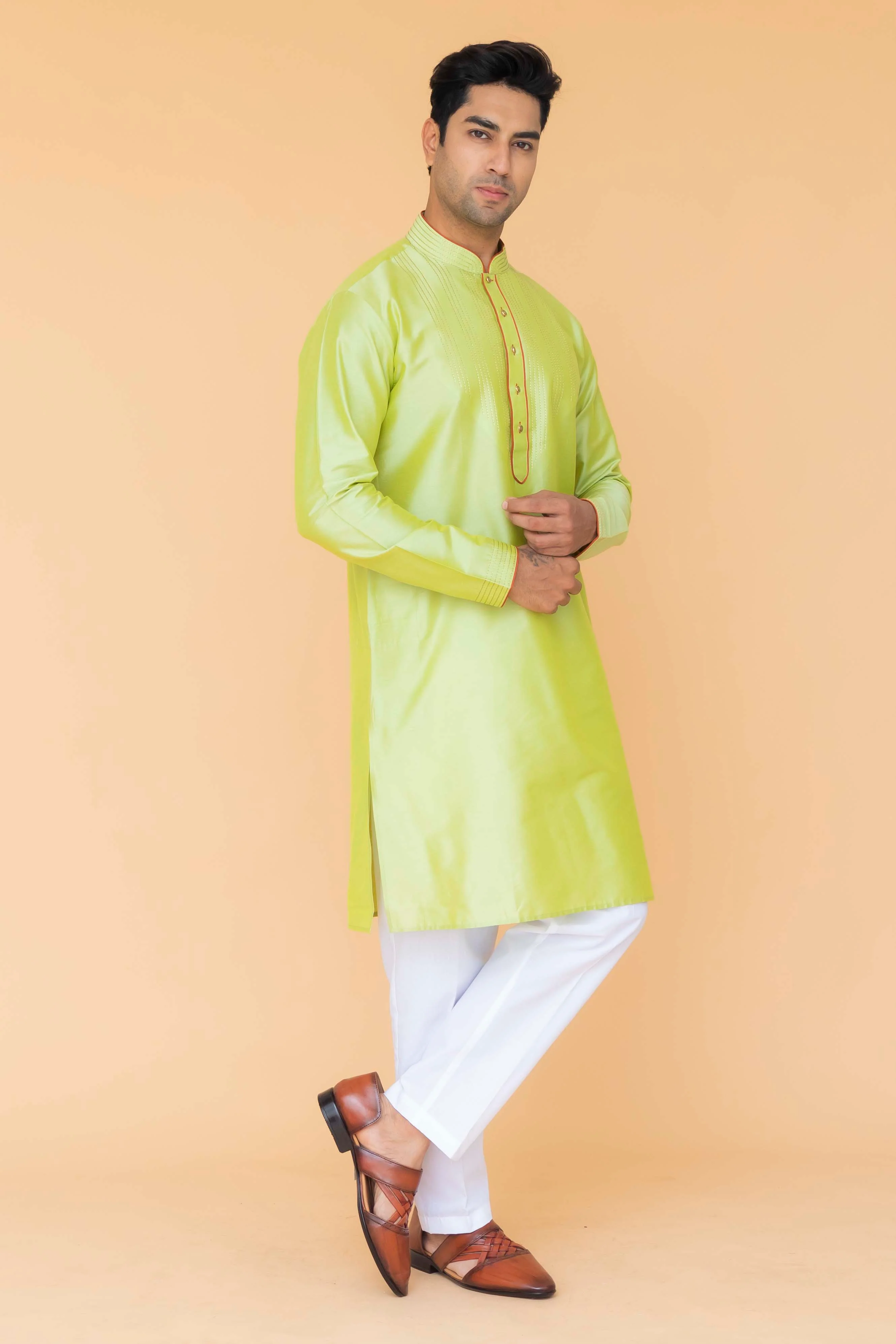 MLS EMBROIDERED KURTA PAJAMA