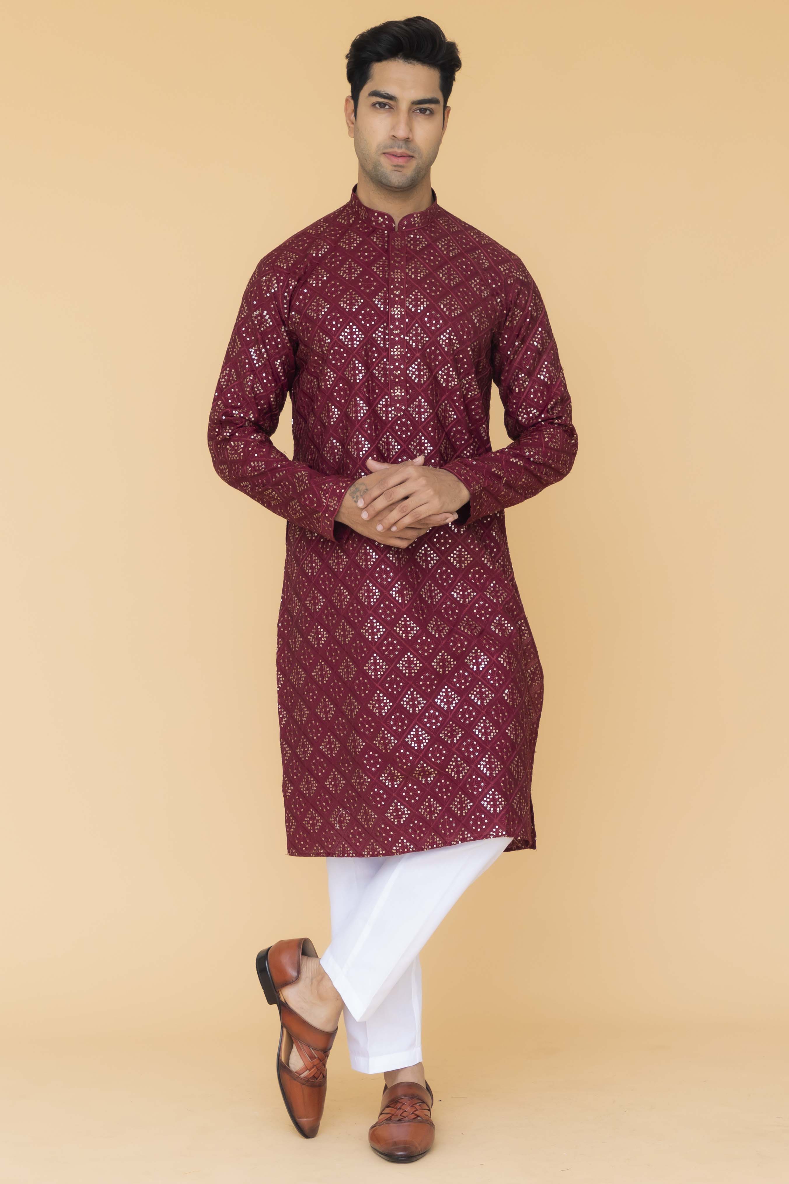 MLS EMBROIDERED KURTA PAJAMA