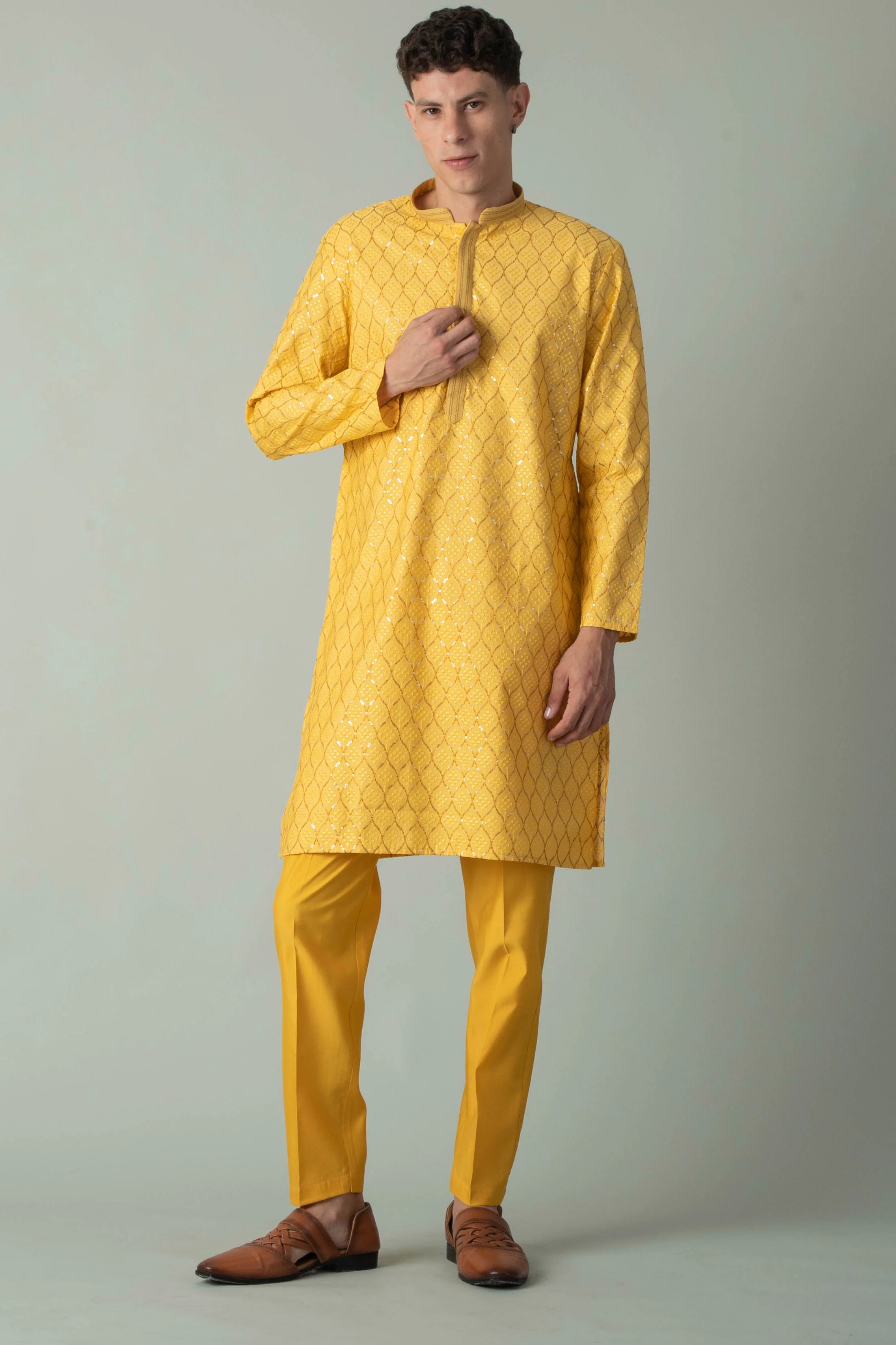 MLS EMBROIDERED KURTA PAJAMA