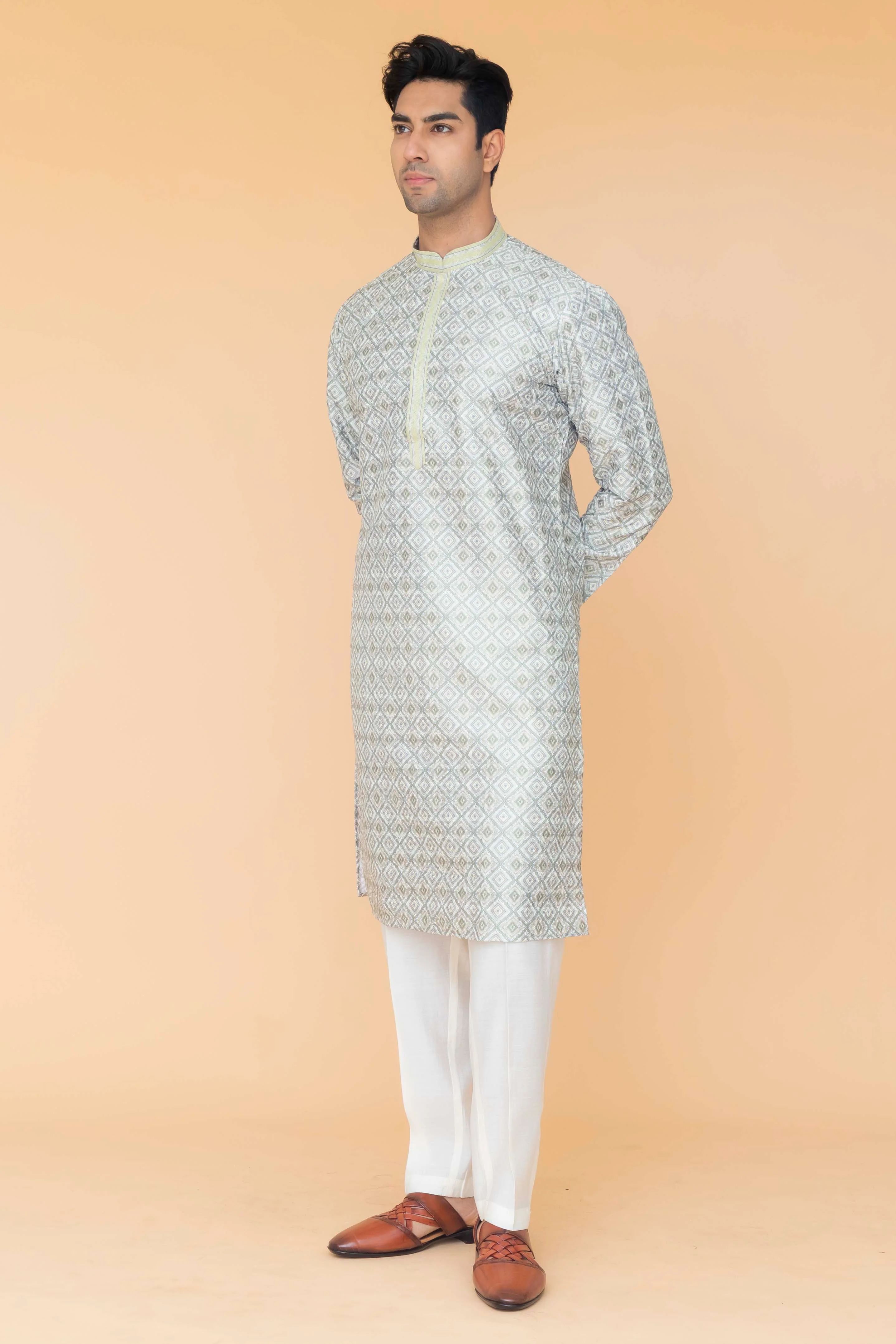 MLS EMBROIDERED KURTA PAJAMA
