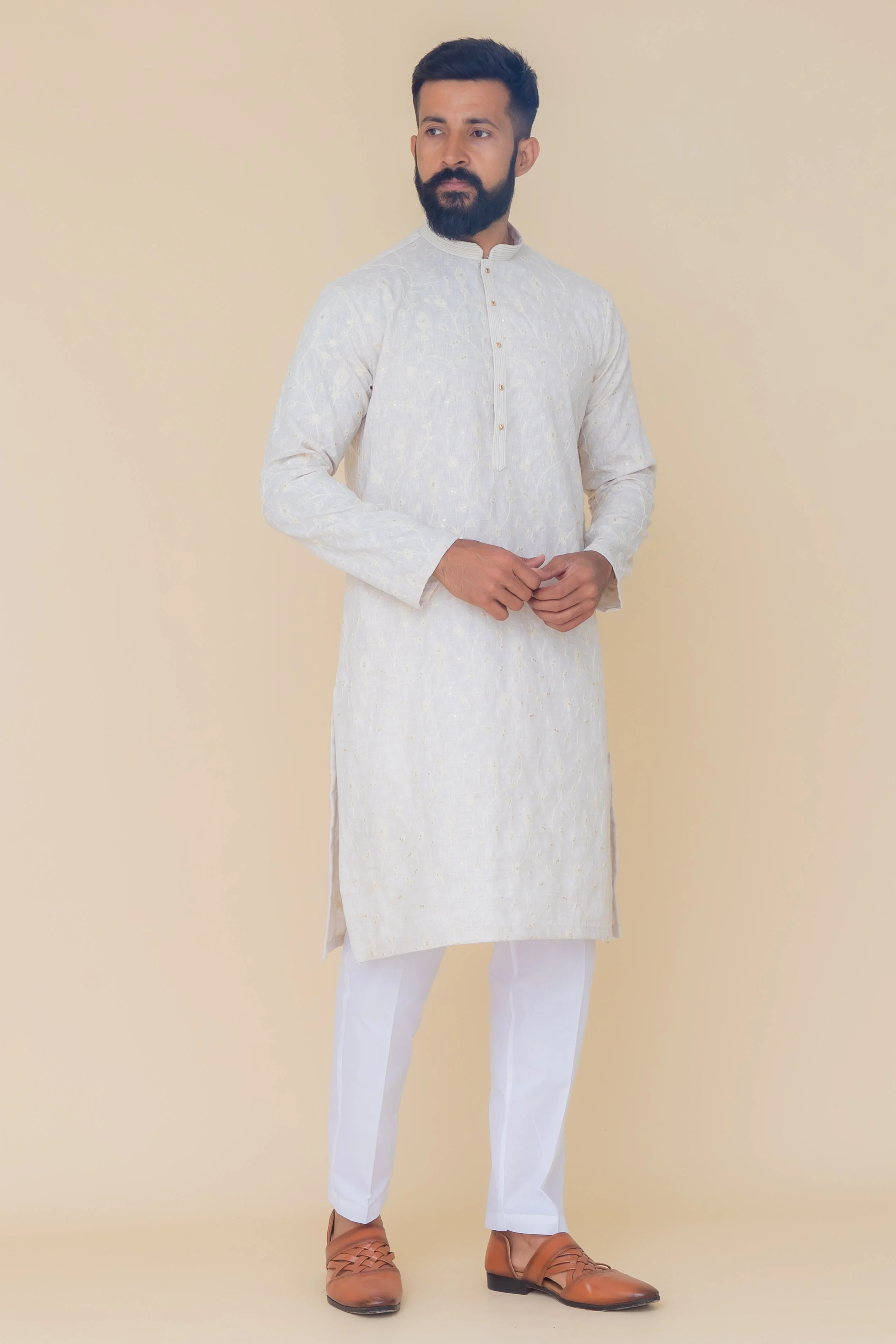 MLS EMBROIDERED KURTA PAJAMA