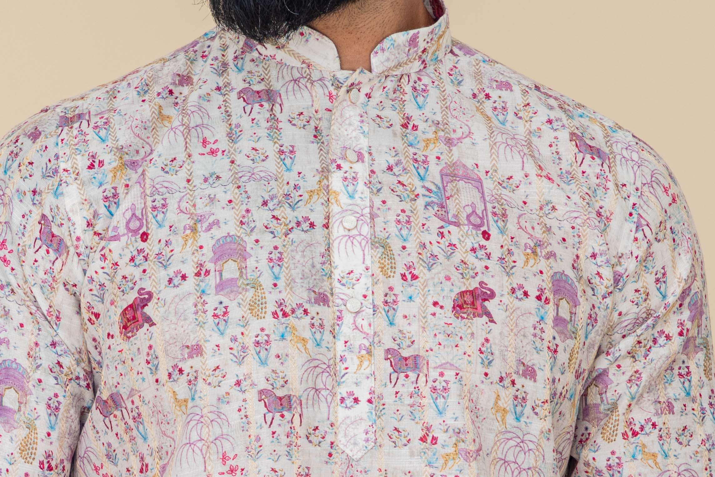 MLS PRINTED KURTA PAJAMA
