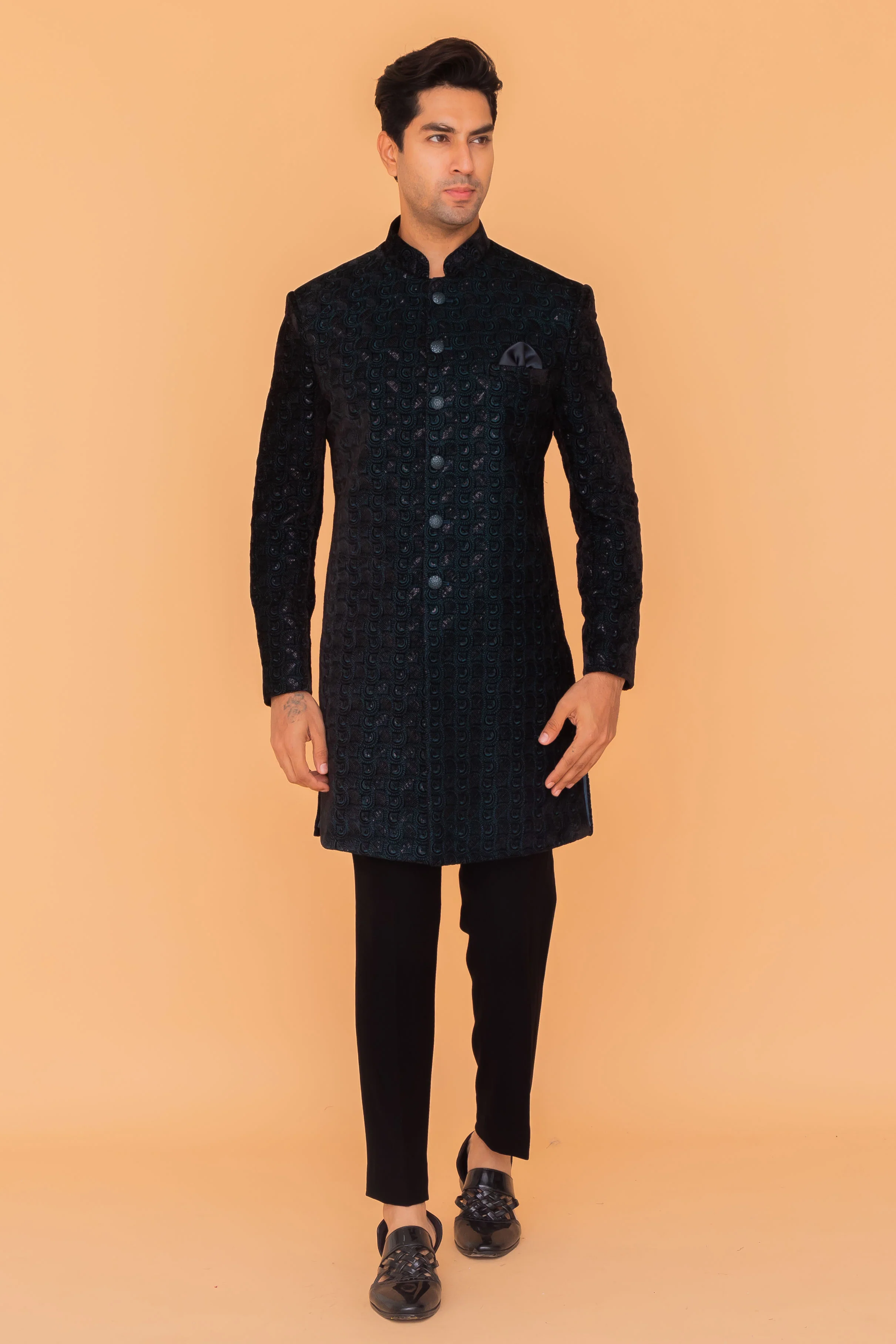 MLS VELVET INDO WESTERN 3PCS