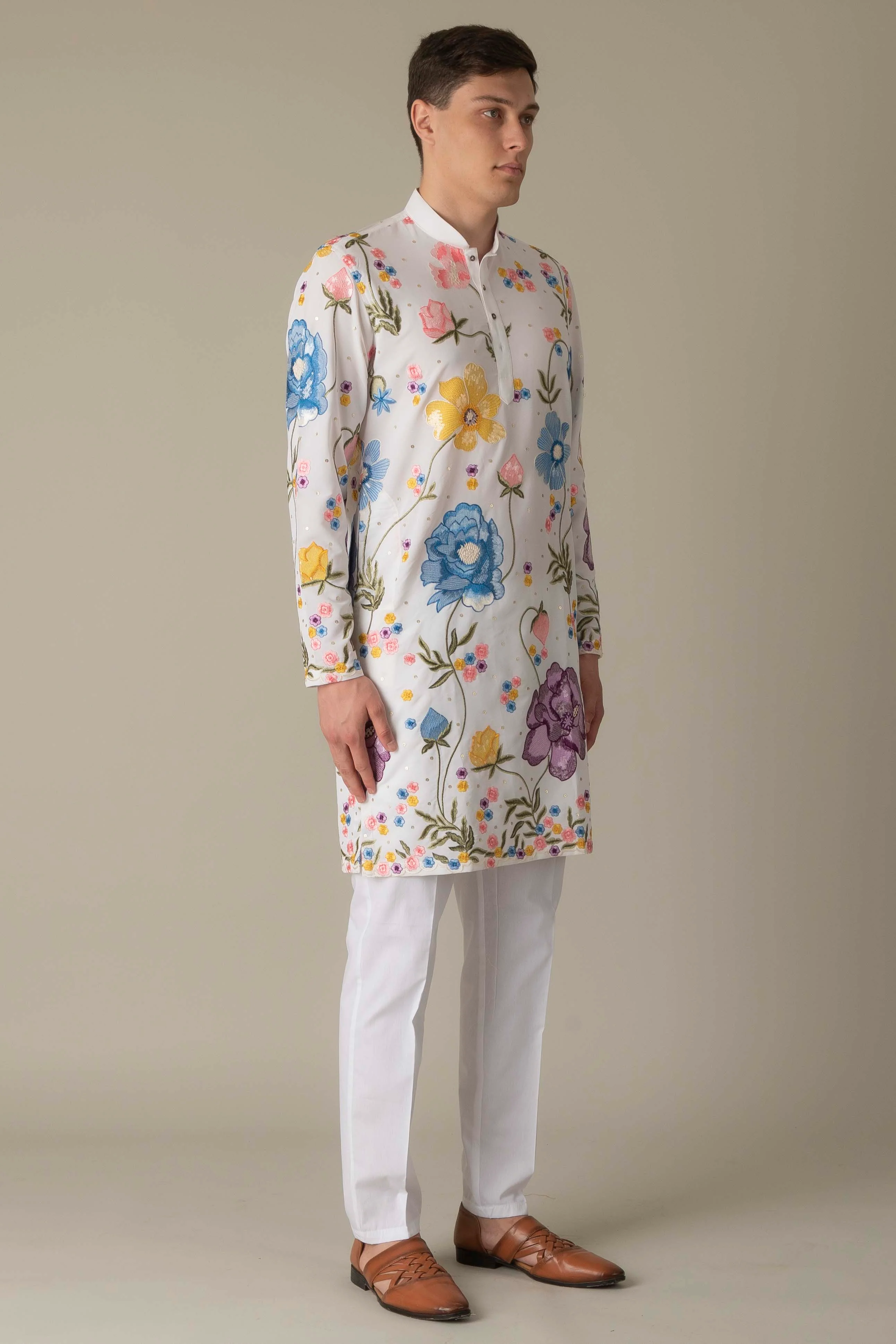 MLS EMBROIDERED KURTA PAJAMA