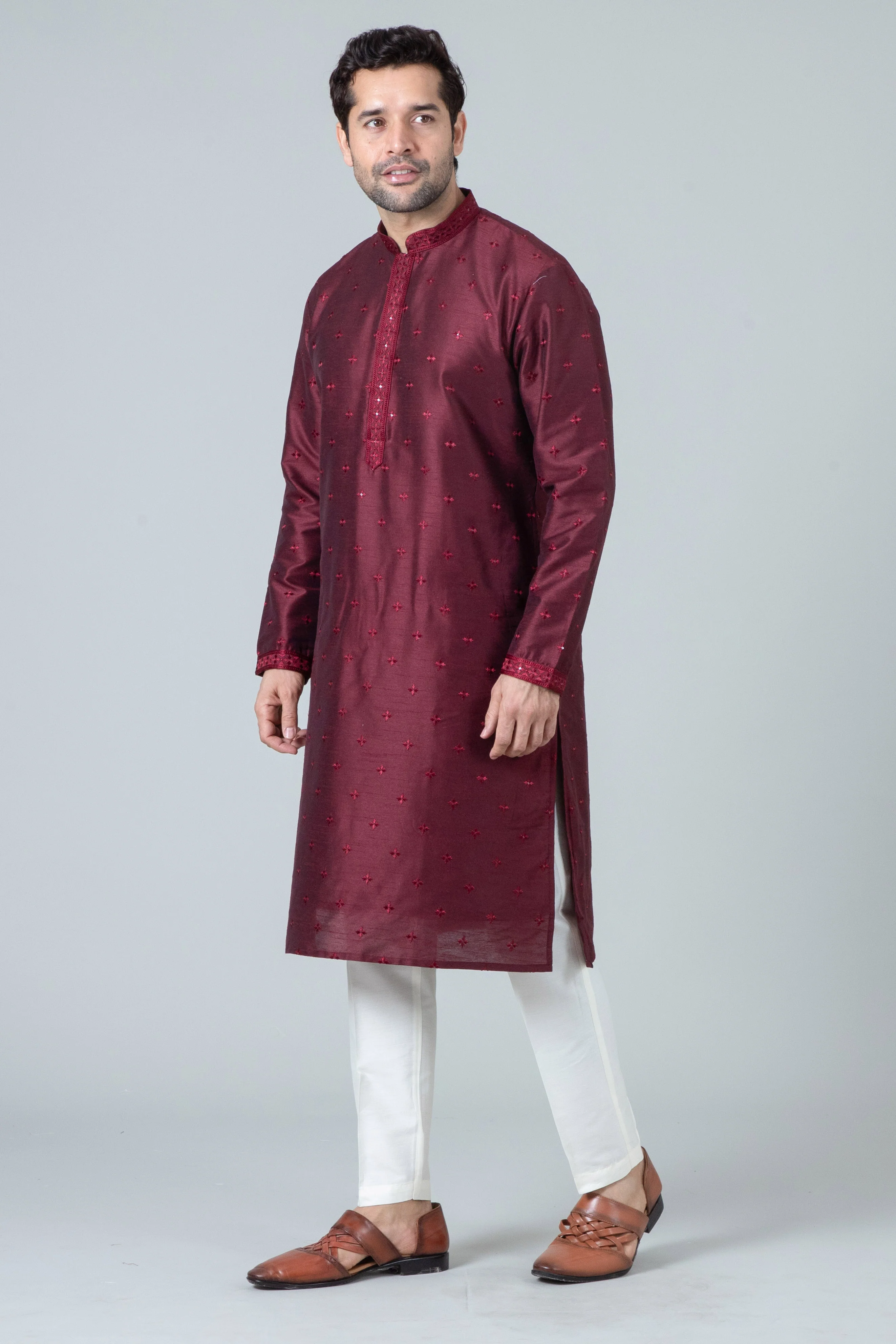 MLS EMBROIDERED KURTA PAJAMA
