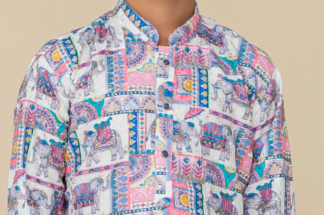 MLS KIDS PRINTED KURTA PAJAMA