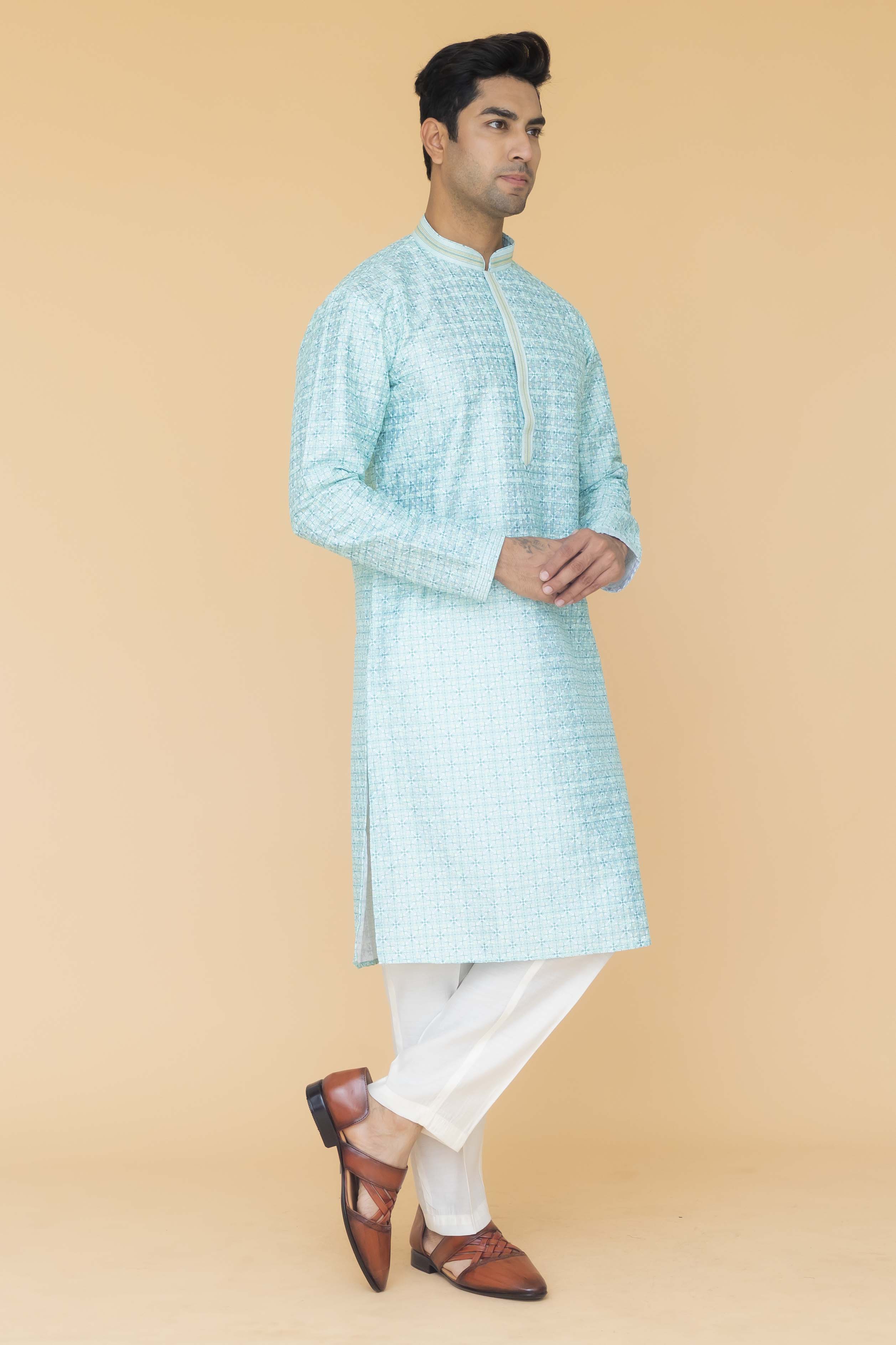 MLS EMBROIDERED KURTA PAJAMA