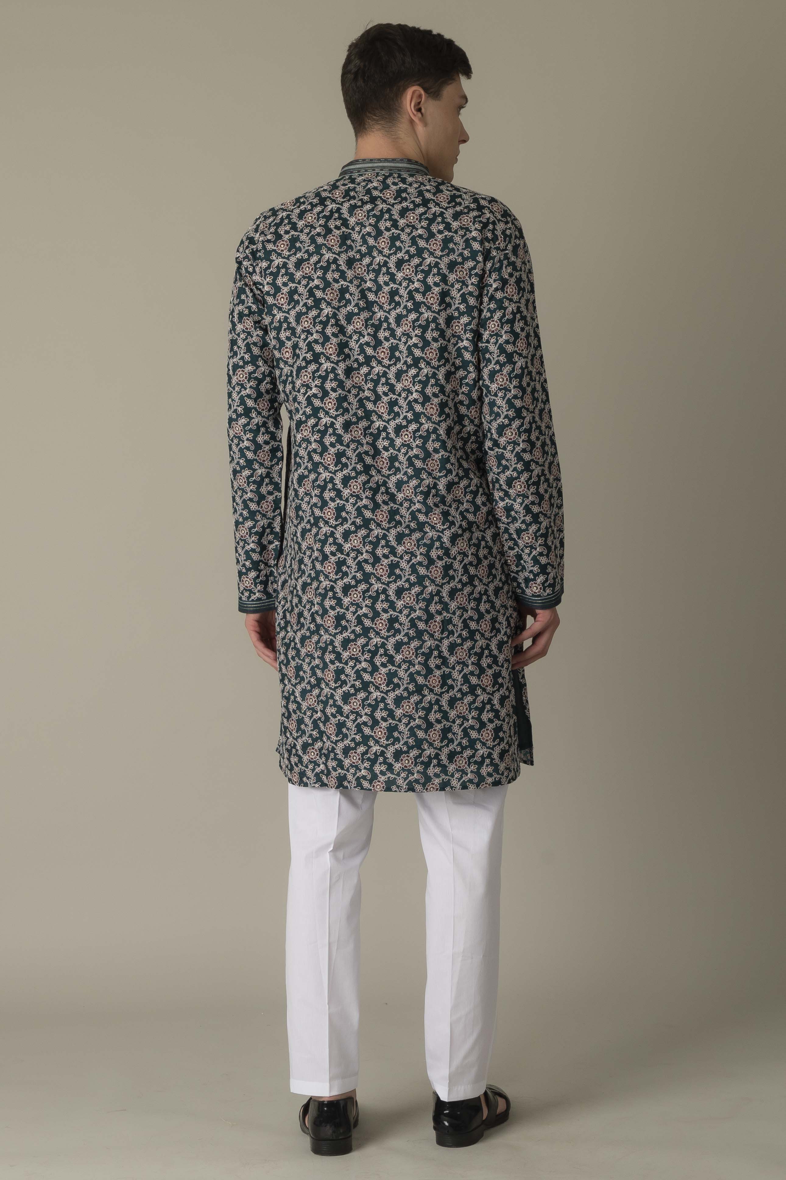 MLS EMBROIDERED KURTA PAJAMA