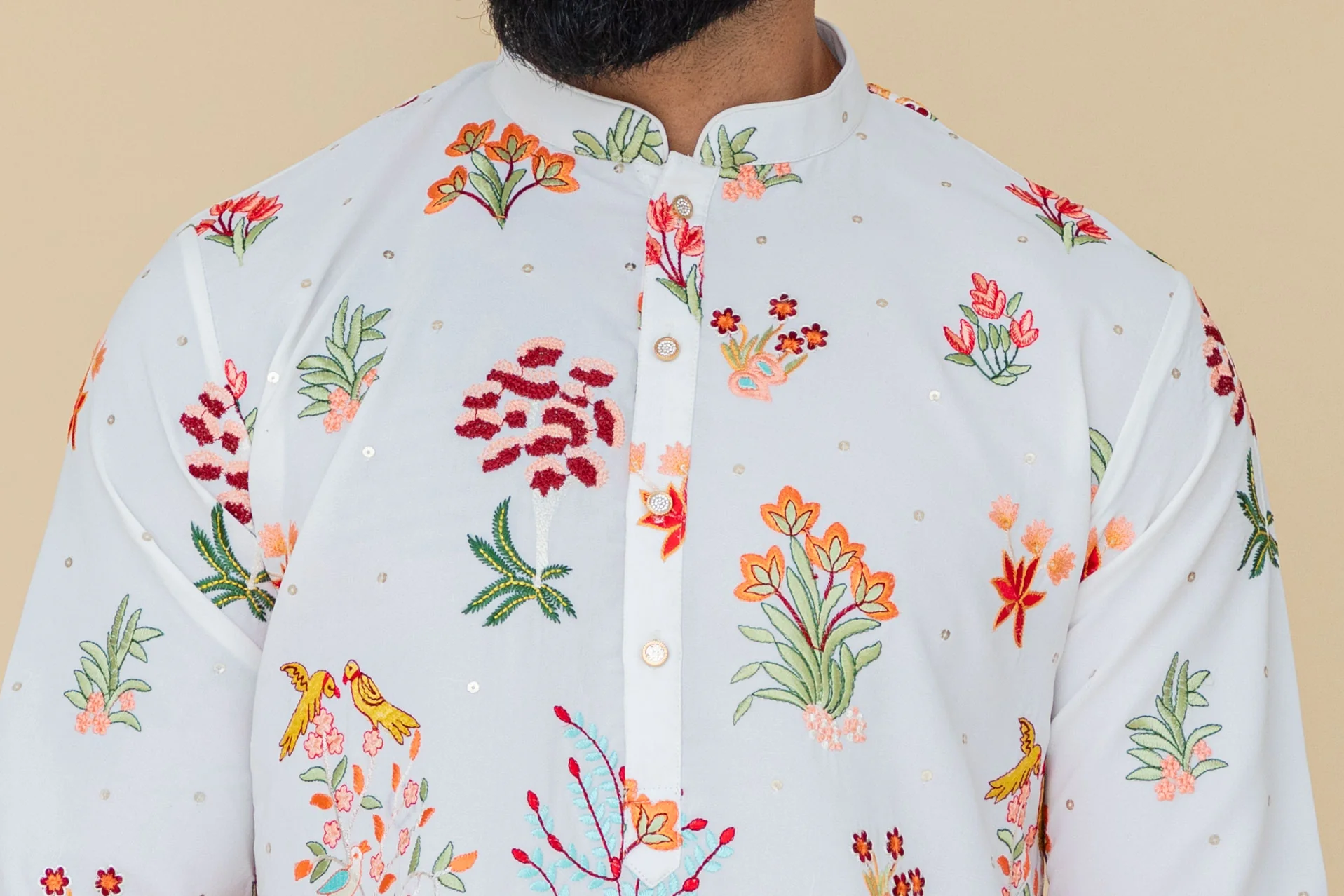 MLS EMBROIDERED KURTA PAJAMA