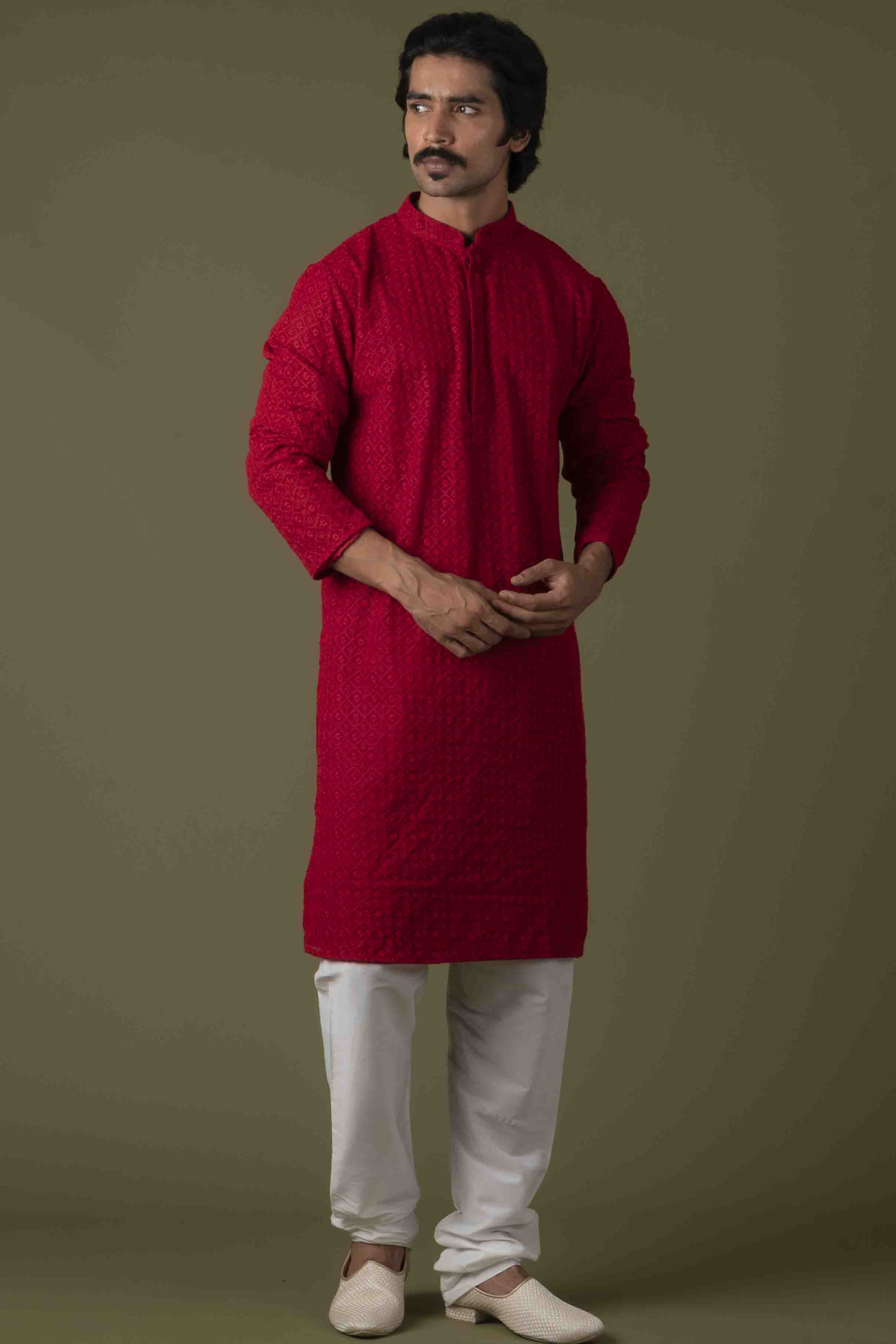 MLS CHIKANKARI KURTA PAJAMA