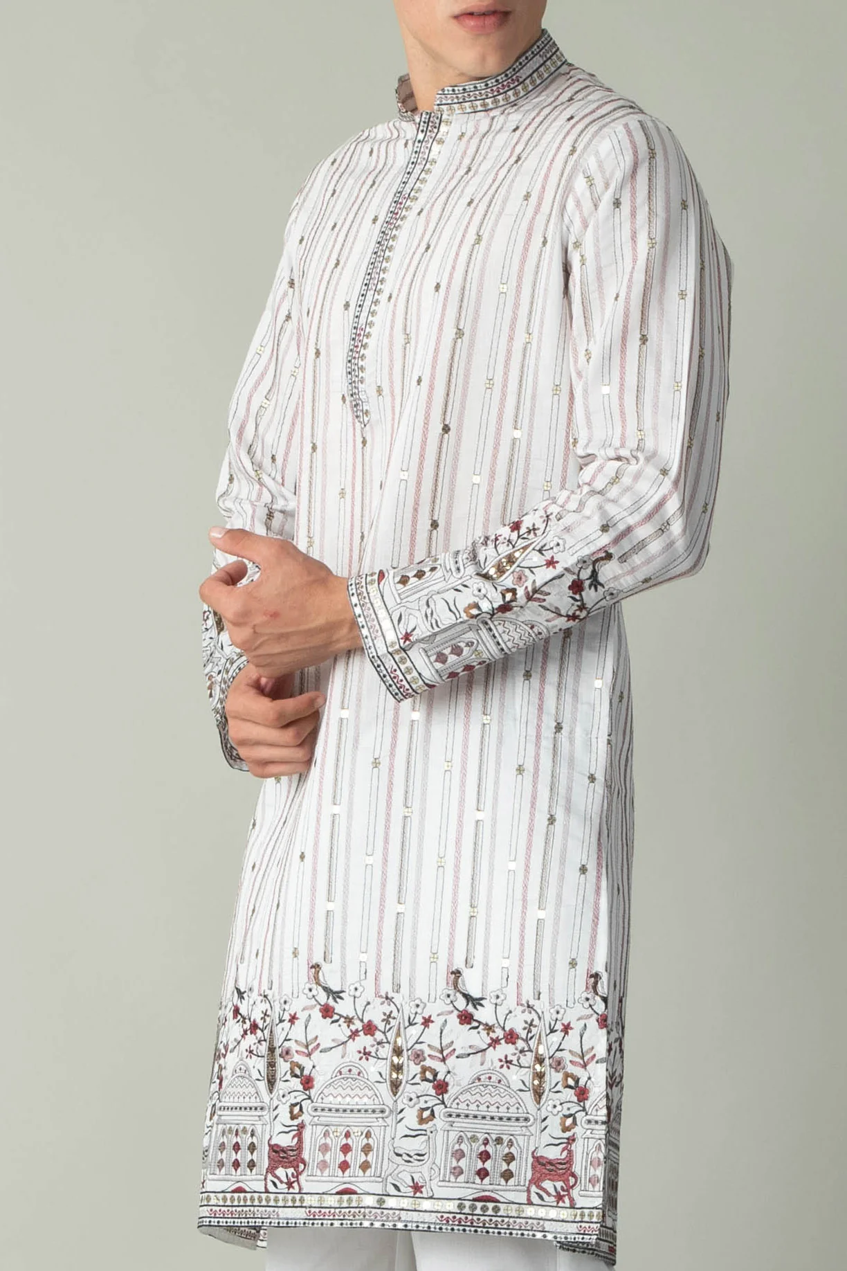 MLS EMBROIDERED KURTA PAJAMA
