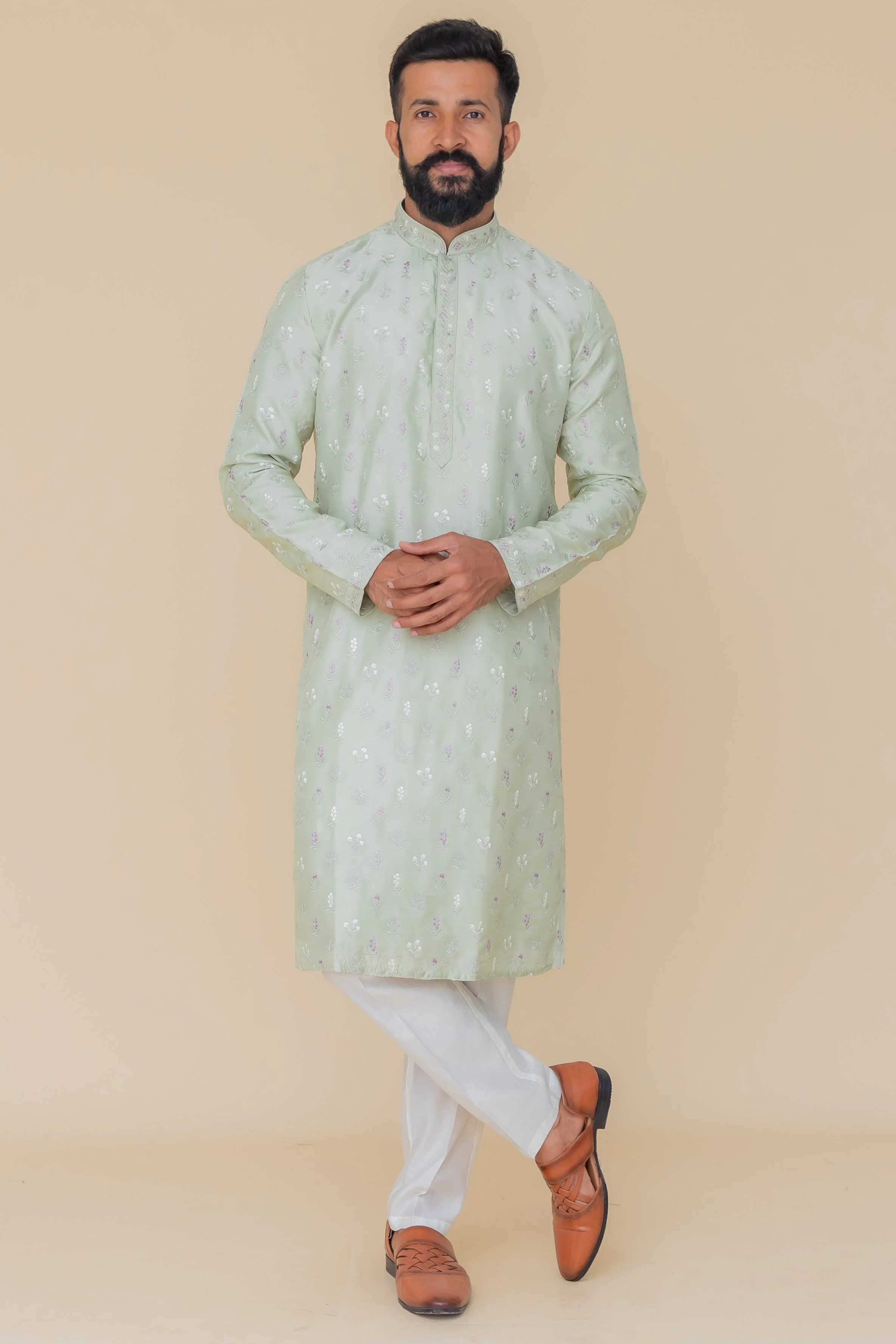 MLS EMBROIDERED KURTA PAJAMA
