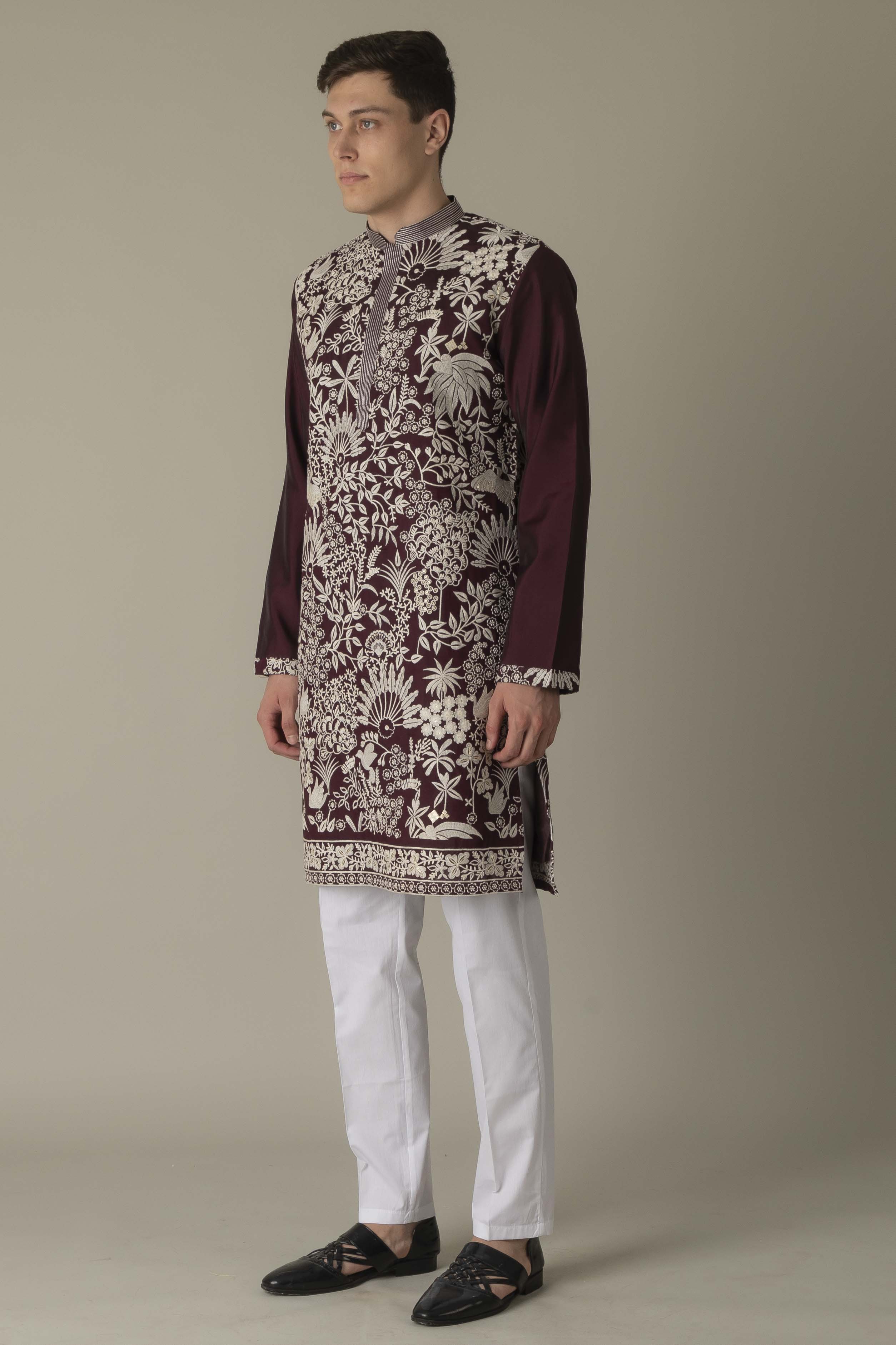 MLS EMBROIDERED KURTA PAJAMA