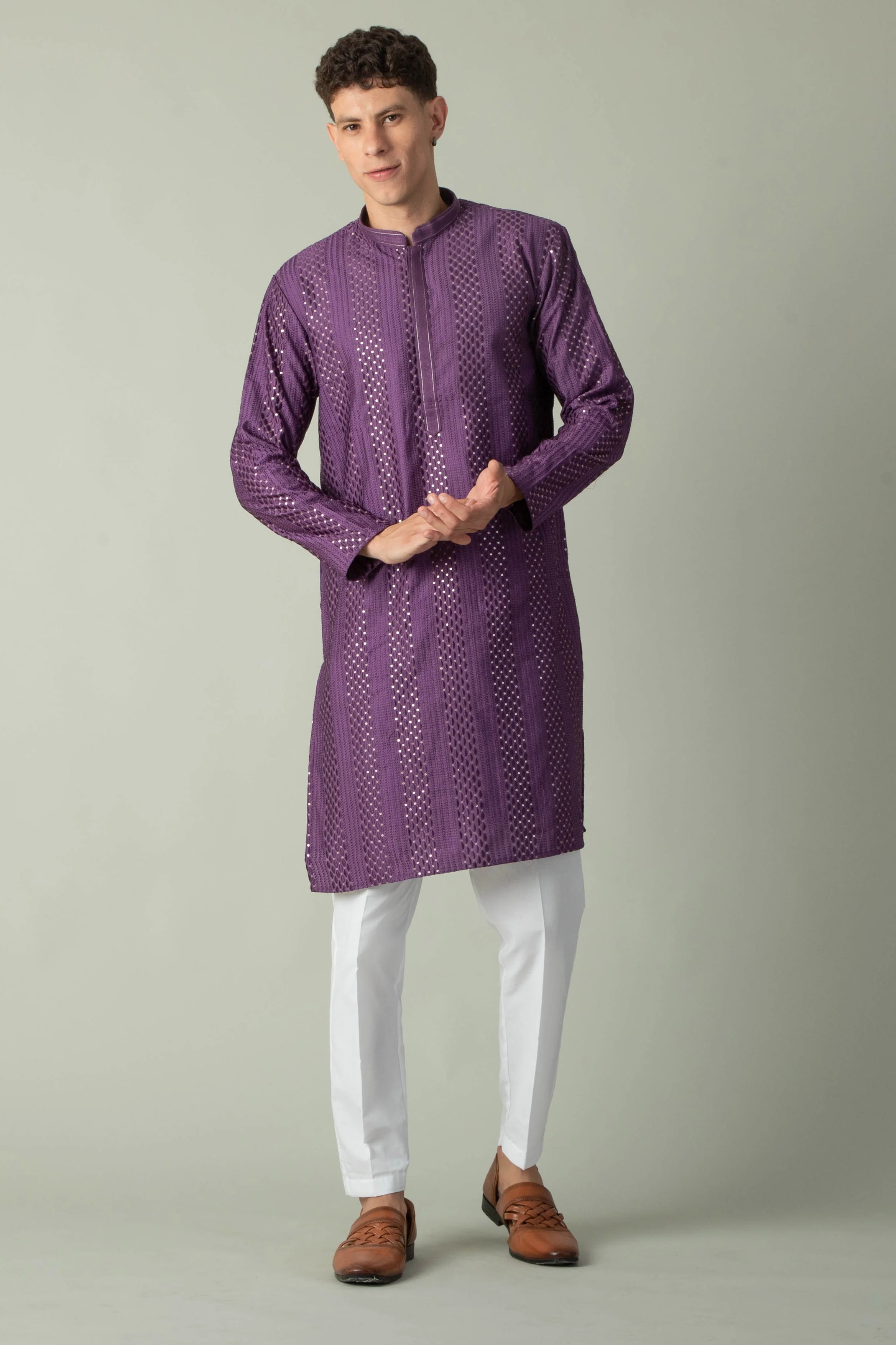 MLS EMBROIDERED KURTA PAJAMA