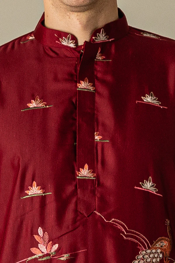 MLS EMBROIDERED KURTA PAJAMA